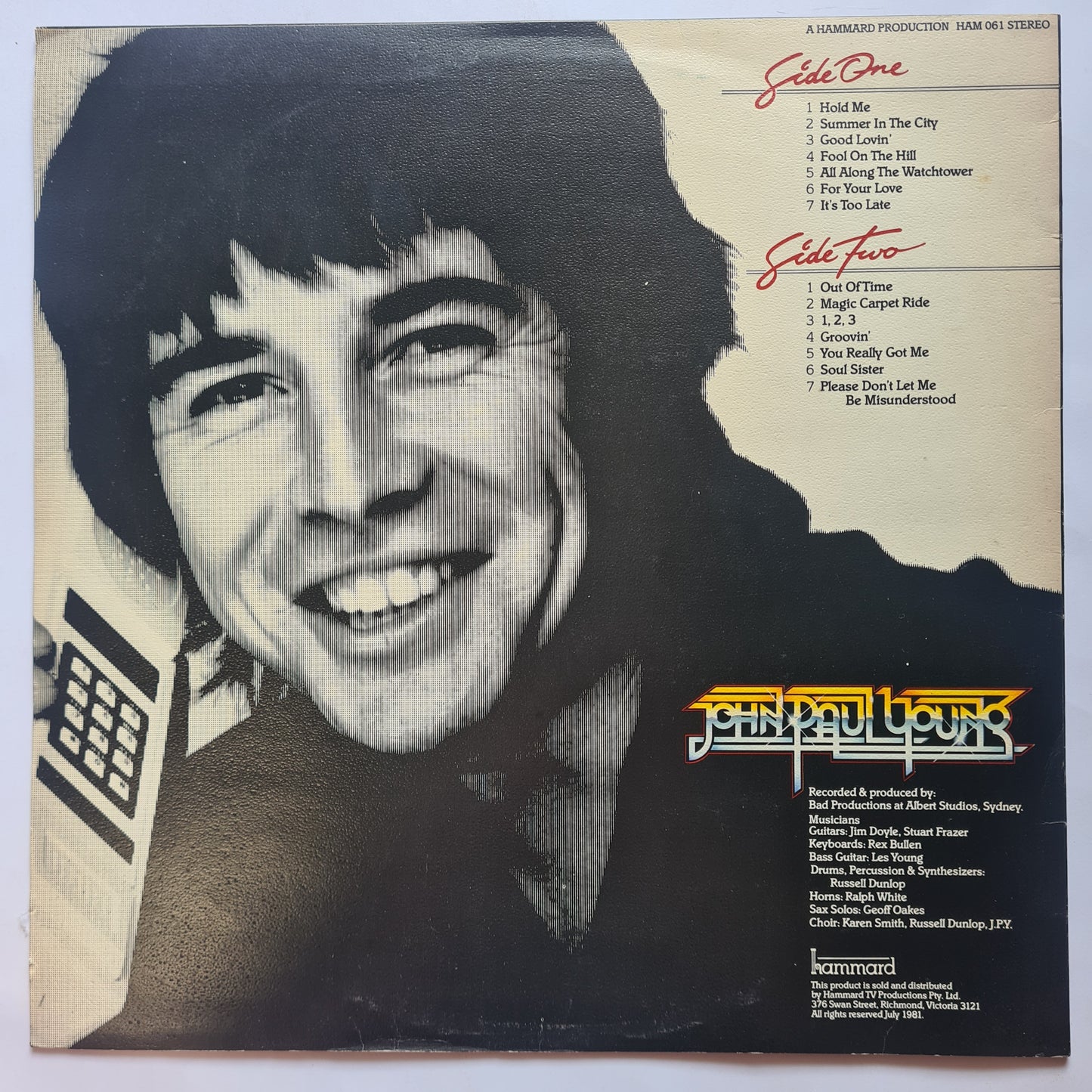 John Paul Young – The Singer - 1981 - Vinyl Record LP - Sound Hound Records