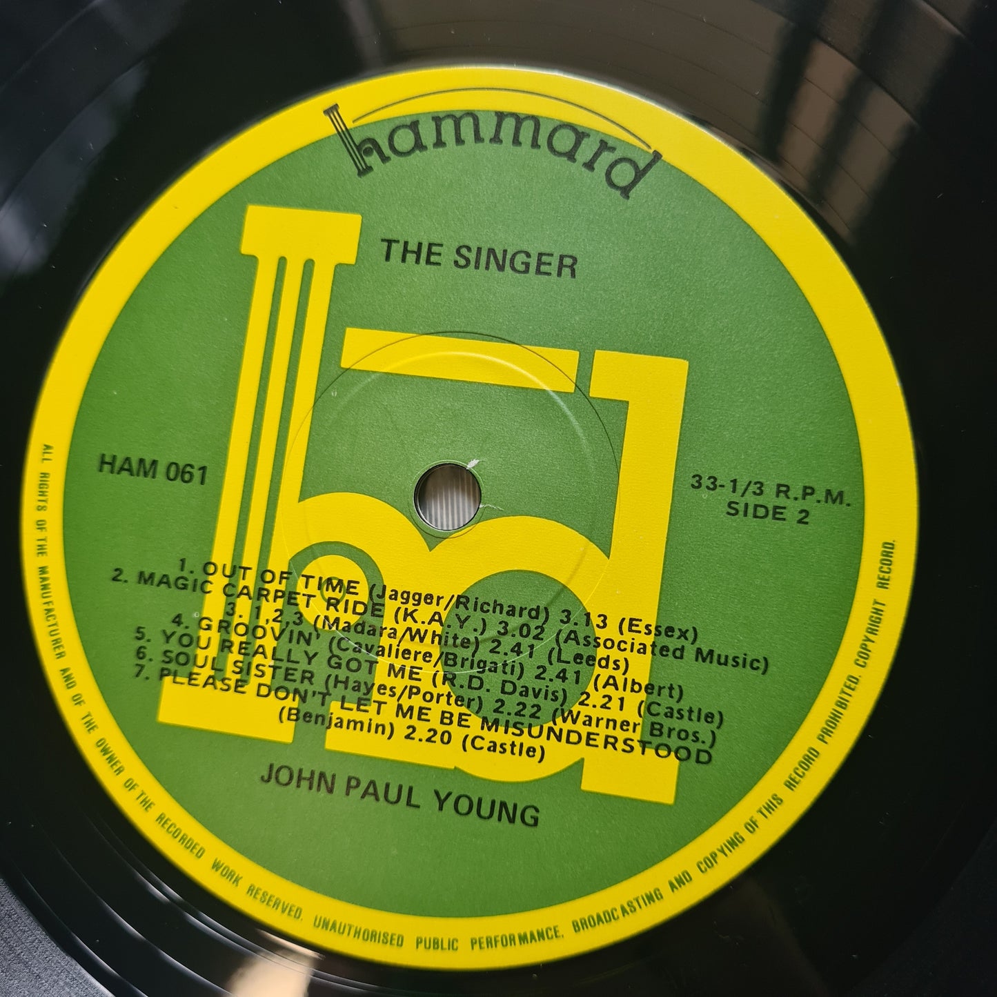 John Paul Young – The Singer - 1981 - Vinyl Record LP - Sound Hound Records