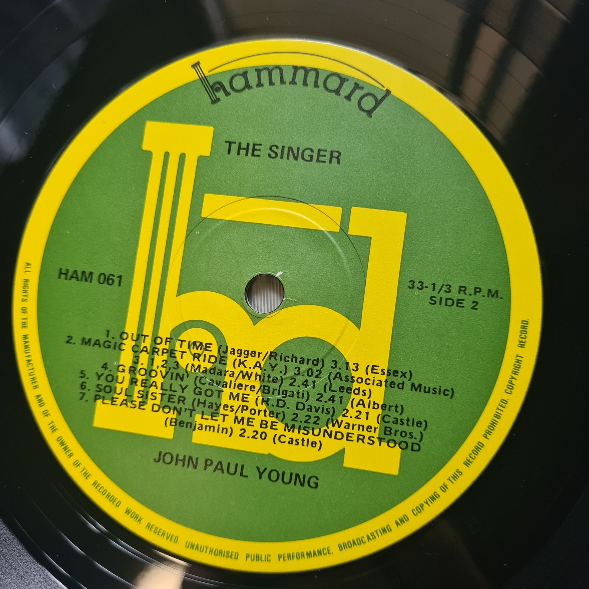 John Paul Young – The Singer - 1981 - Vinyl Record LP - Sound Hound Records