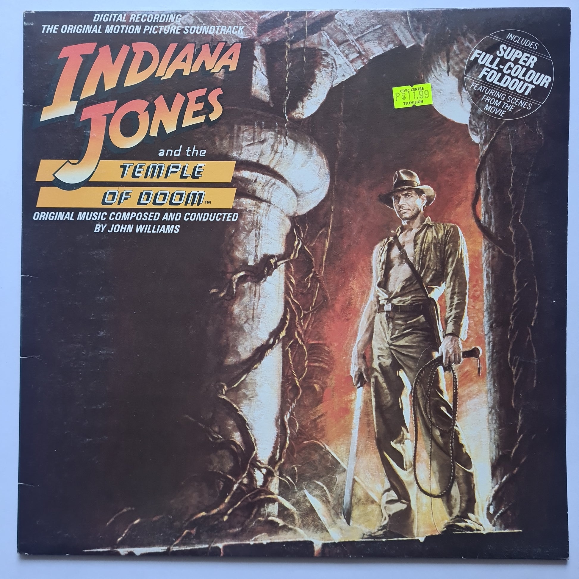 John Williams – Indiana Jones And The Temple Of Doom (The Original Motion Picture Soundtrack)- 1984 - Vinyl Record LP - Sound Hound Records