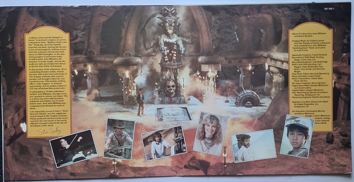 John Williams – Indiana Jones And The Temple Of Doom (The Original Motion Picture Soundtrack)- 1984 - Vinyl Record LP - Sound Hound Records