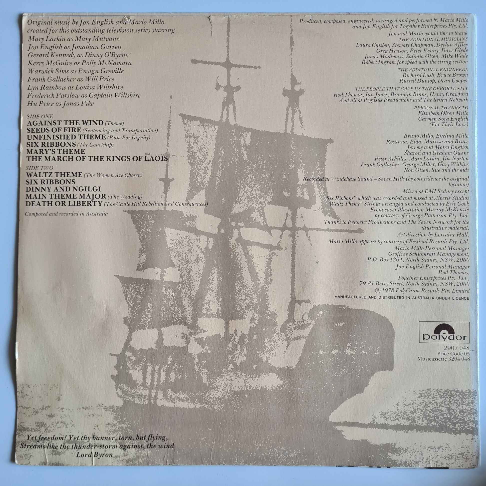 Jon English – Against The Wind: Original Soundtrack - 1978 - Vinyl Record LP - Sound Hound Records