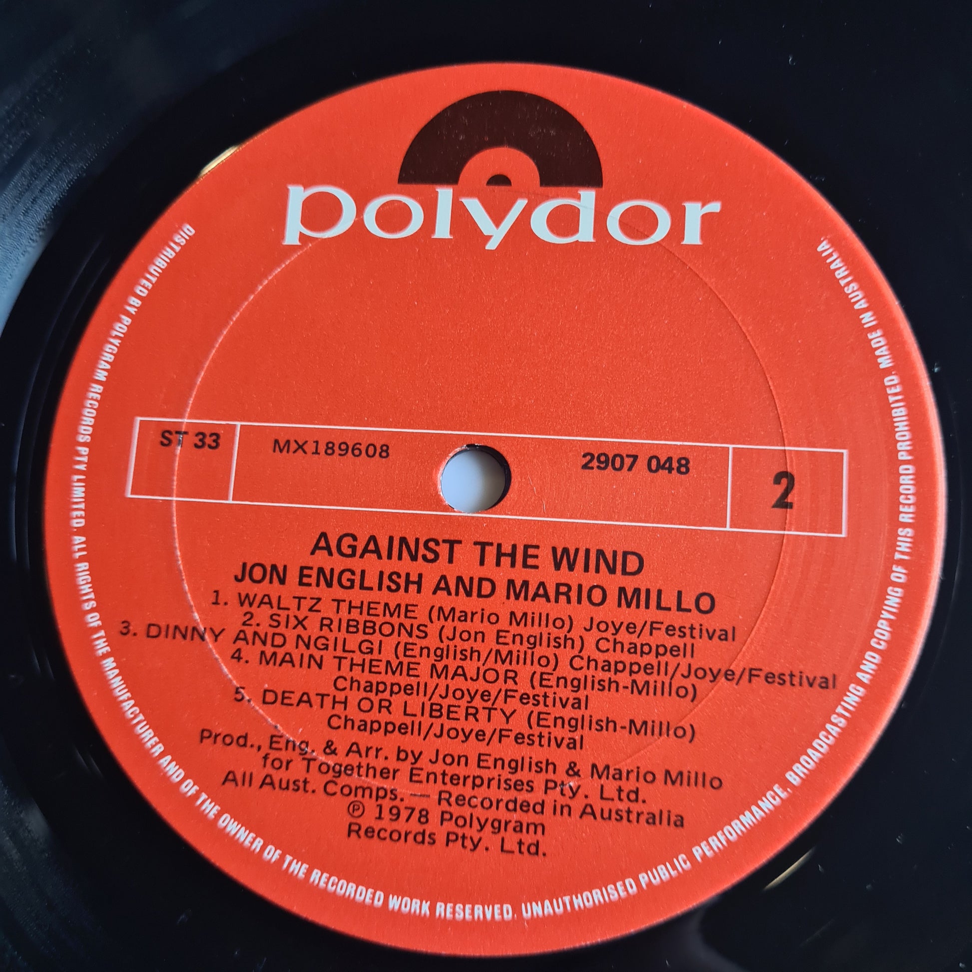 Jon English – Against The Wind: Original Soundtrack - 1978 - Vinyl Record LP - Sound Hound Records