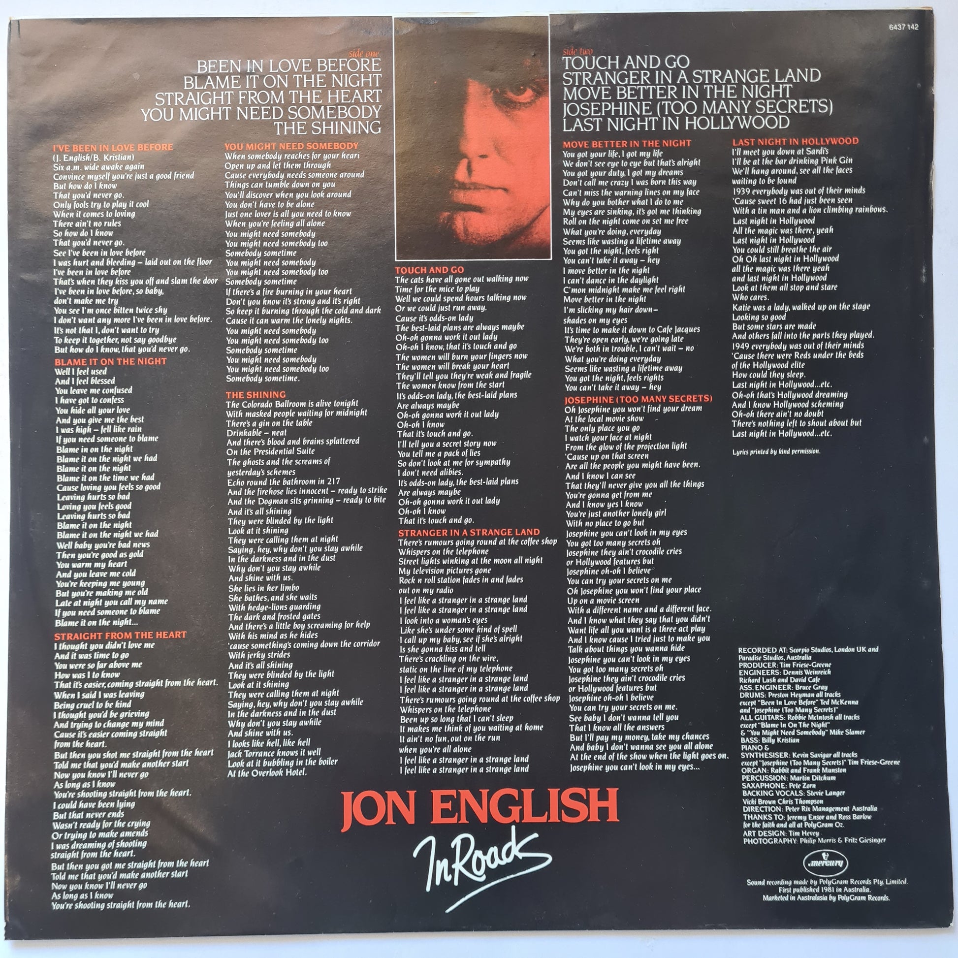 Jon English – In Rocks - 1981 - Vinyl Record LP - Sound Hound Records