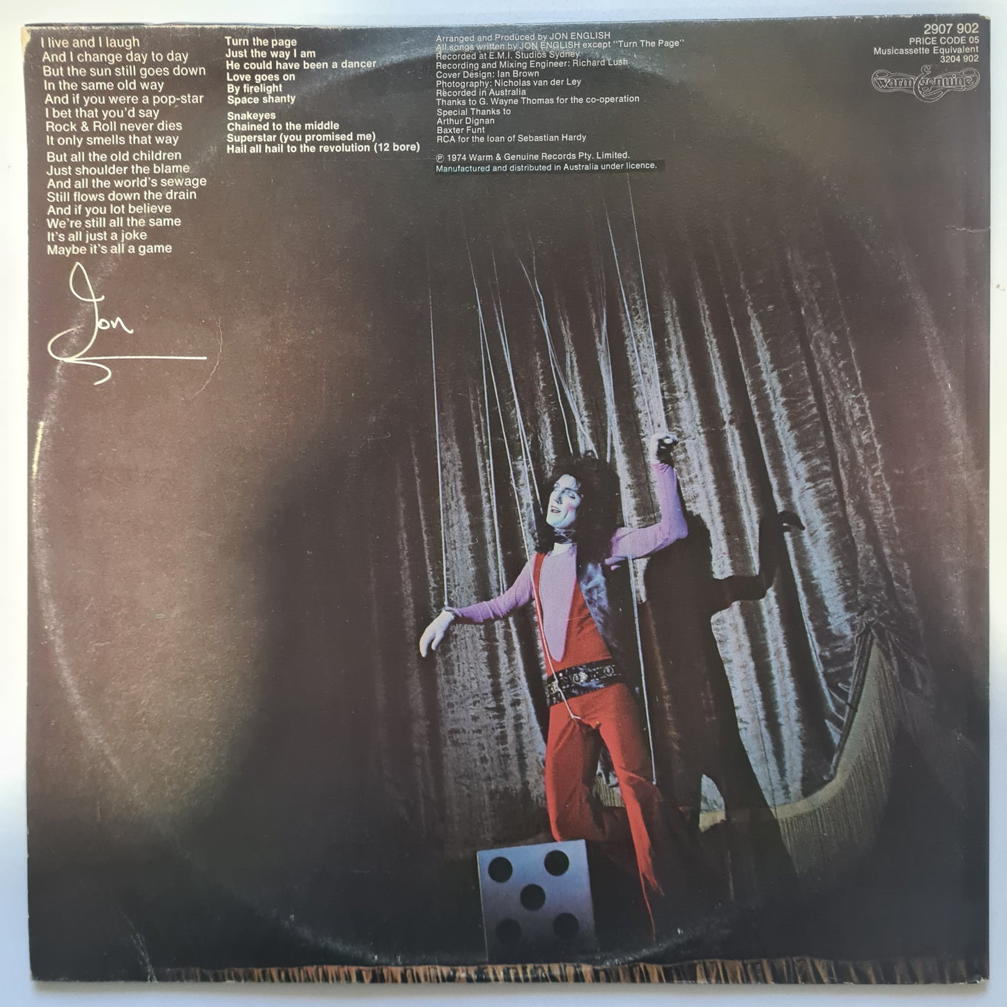 Jon English – It's All A Game - 1974 (Gatefold) - Vinyl Record LP - Sound Hound Records