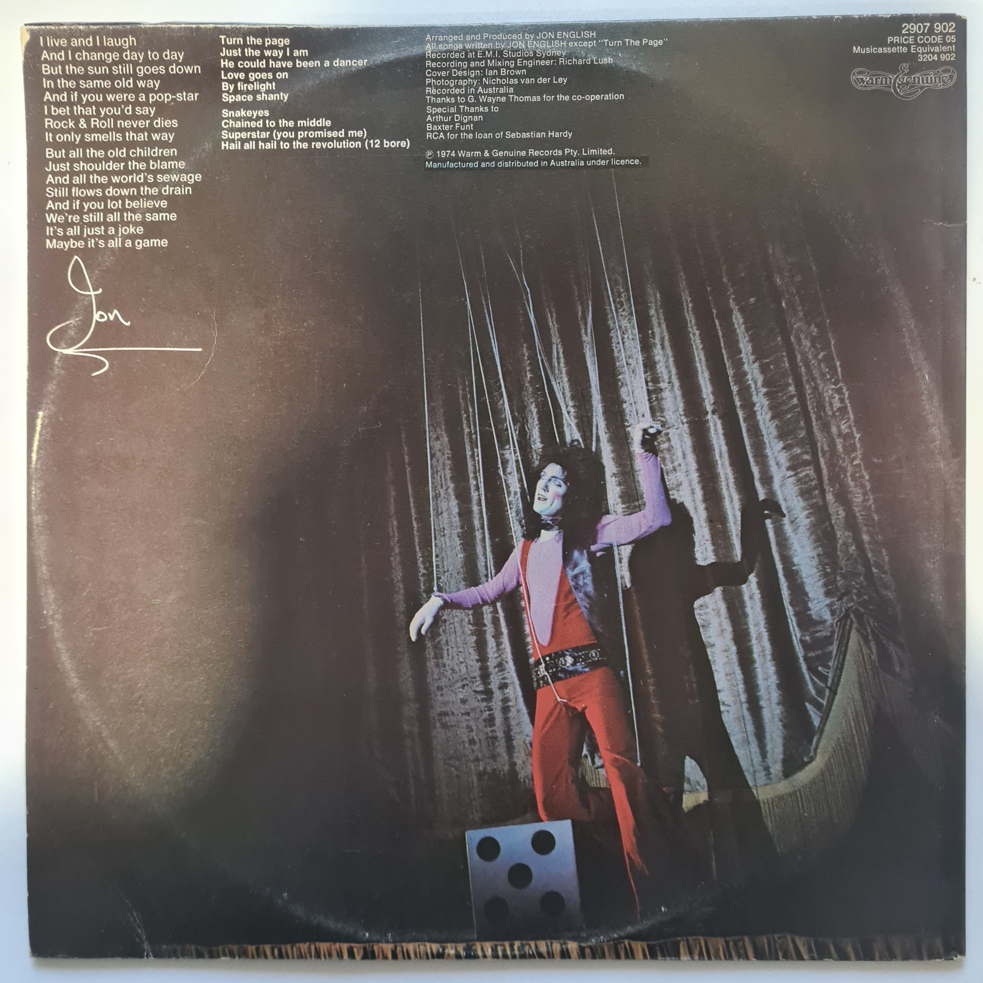 Jon English – It's All A Game - 1974 (Gatefold) - Vinyl Record LP - Sound Hound Records