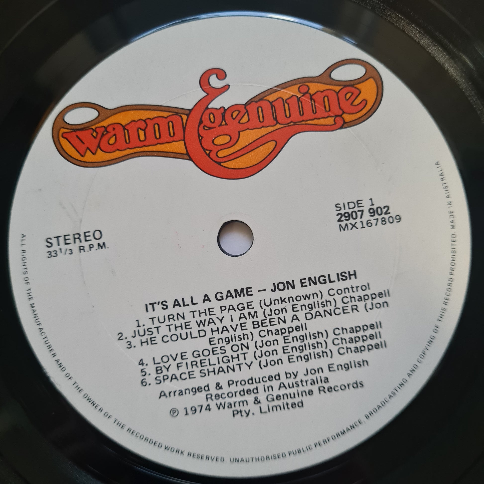 Jon English – It's All A Game - 1974 (Gatefold) - Vinyl Record LP - Sound Hound Records