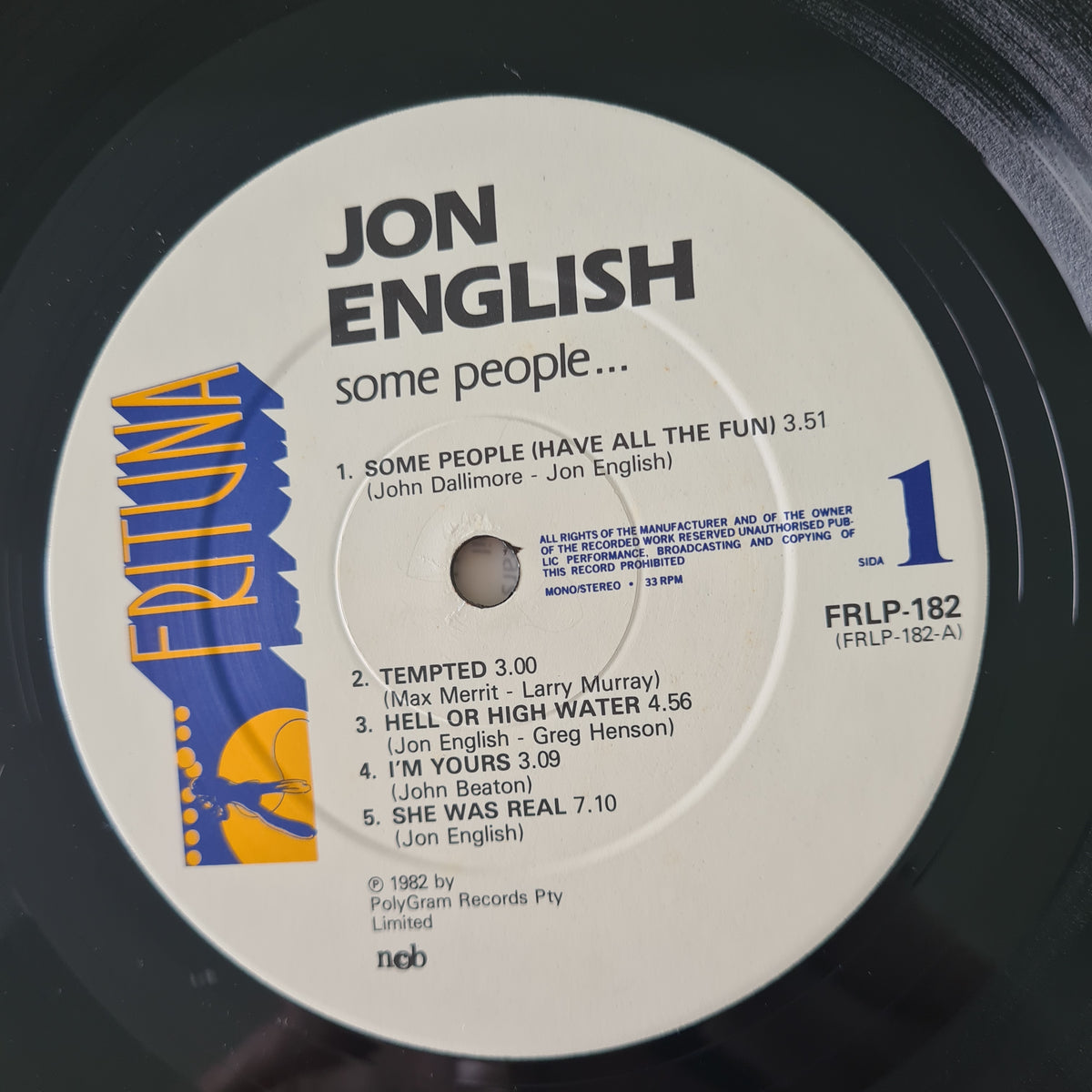 Jon English & The Foster Brothers – Some People... - 1983 - Vinyl Record LP - Sound Hound Records