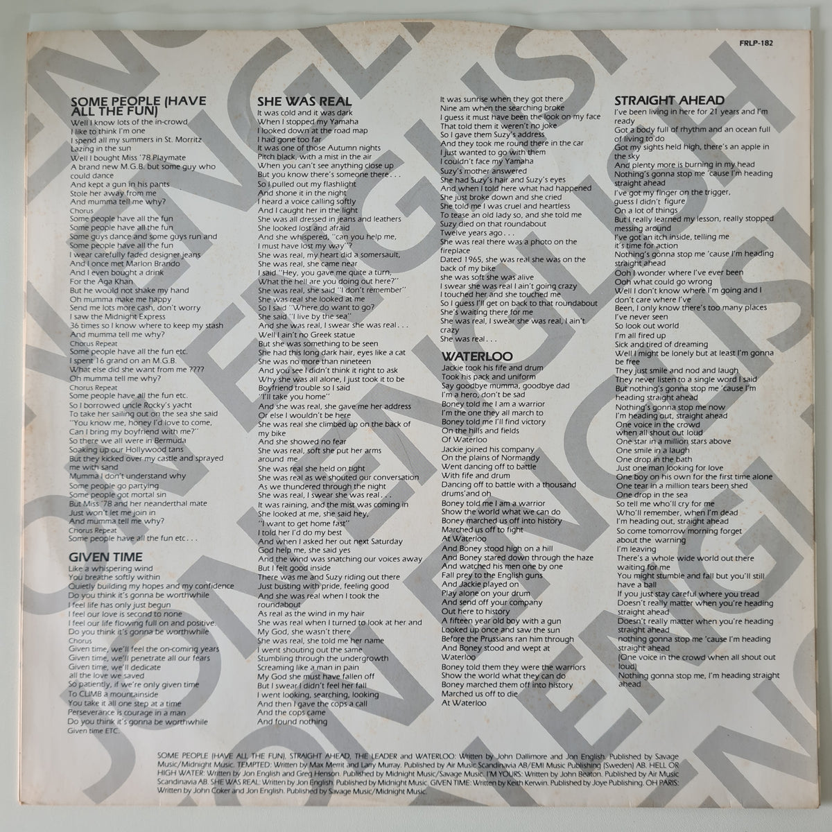 Jon English & The Foster Brothers – Some People... - 1983 - Vinyl Record LP - Sound Hound Records