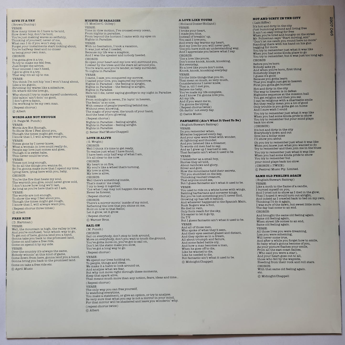 Jon English – Words Are Not Enough - 1978 - Vinyl Record LP - Sound Hound Records