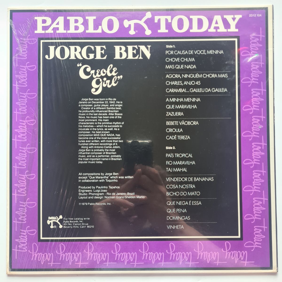 Jorge Ben – Creole Girl - 1973 (1976 USA Pressing) - Vinyl Record LP 🇧🇷