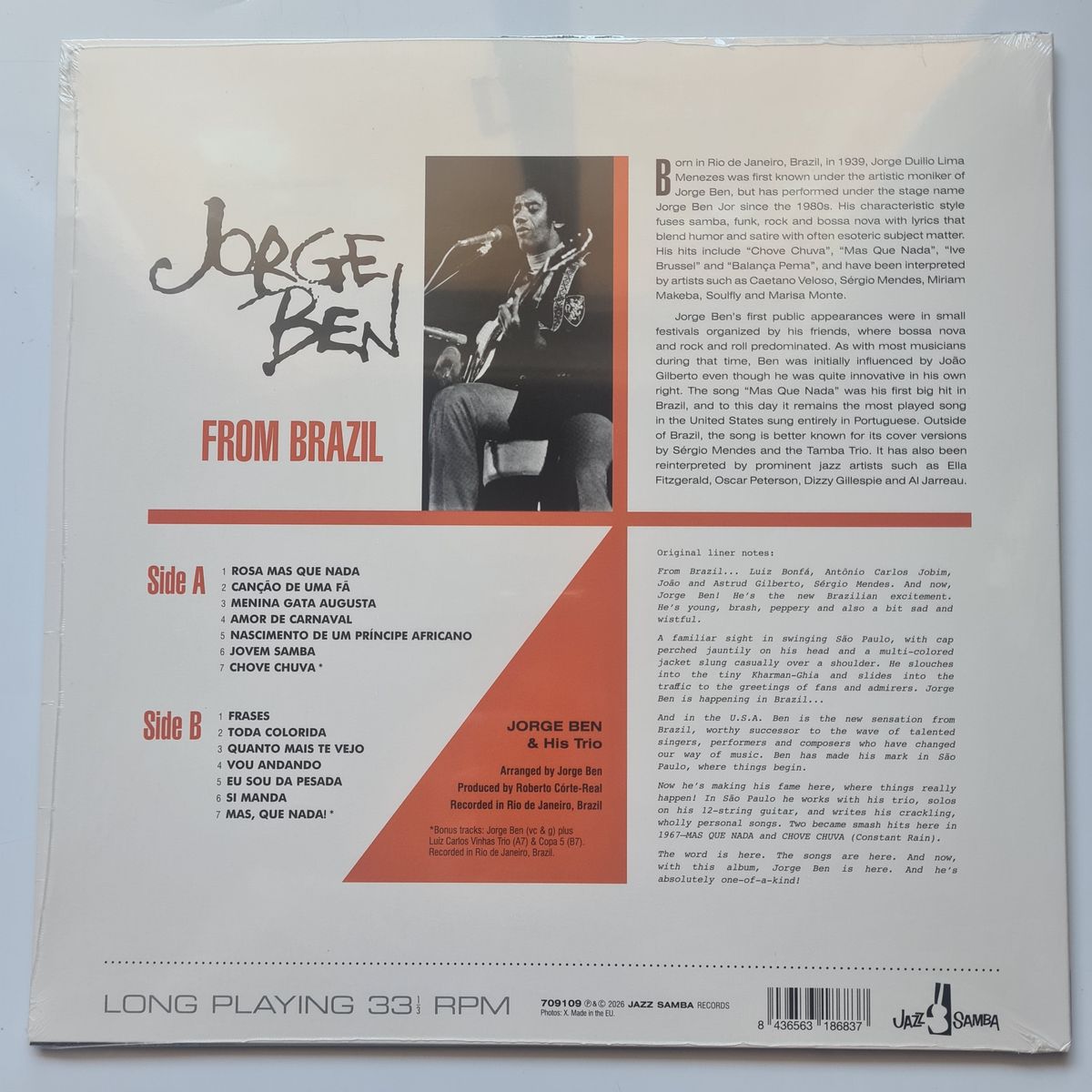 Jorge Ben –  From Brazil - 1967 (2026 European Pressing) - Vinyl Record LP (Brand New Sealed) 🇧🇷