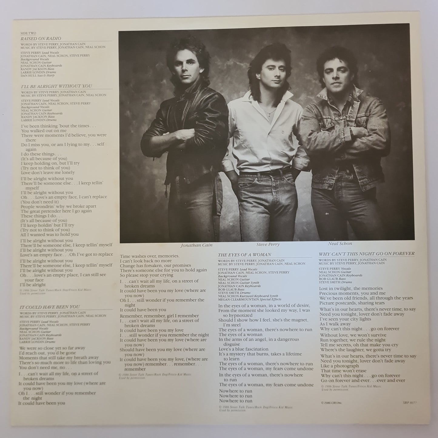 Journey – Raised On Radio - 1986 - Vinyl Record LP - Sound Hound Records