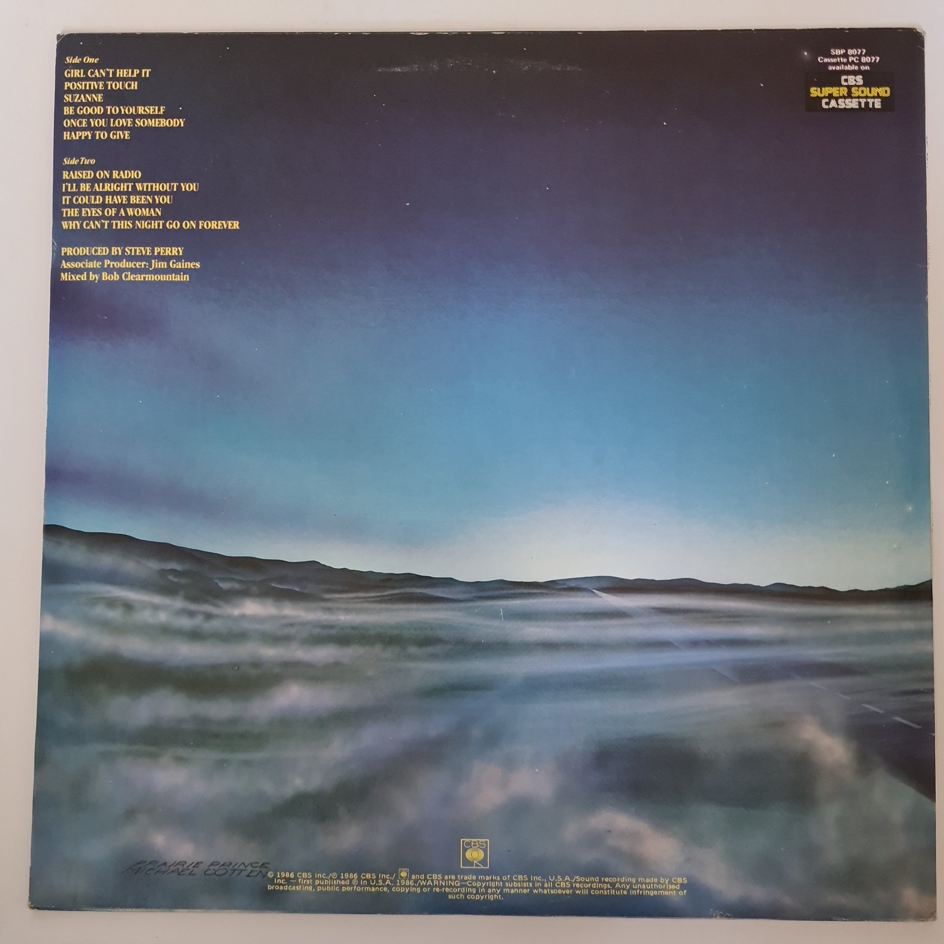 Journey – Raised On Radio - 1986 - Vinyl Record LP - Sound Hound Records