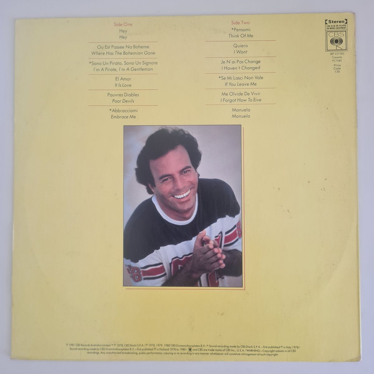 Julio Iglesias - Julio - 1981 - Vinyl Record LP