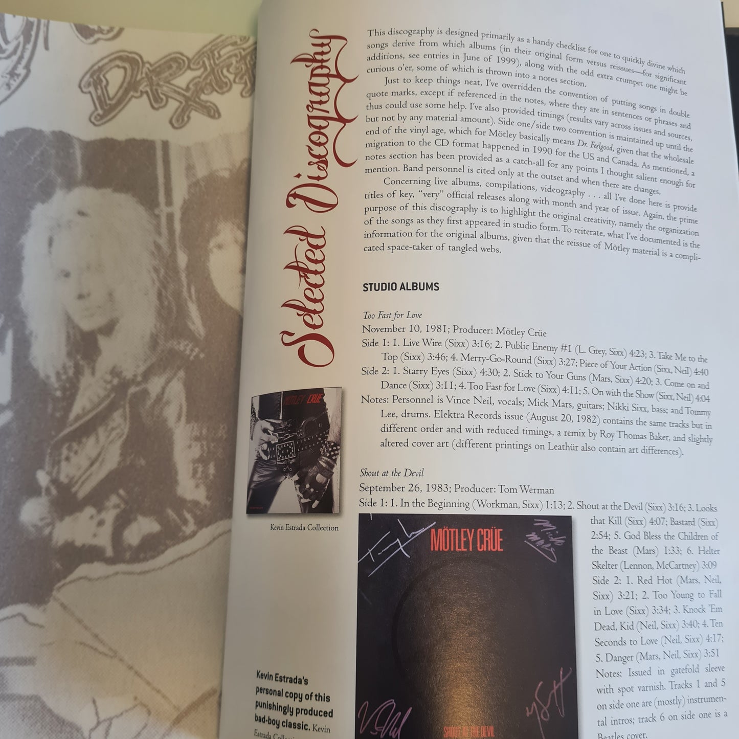 KICKSTART MY HEART - A MOTLEY CRUE DAY BY DAY - HARDCOVER BOOK - GLAM ROCK - Sound Hound Records