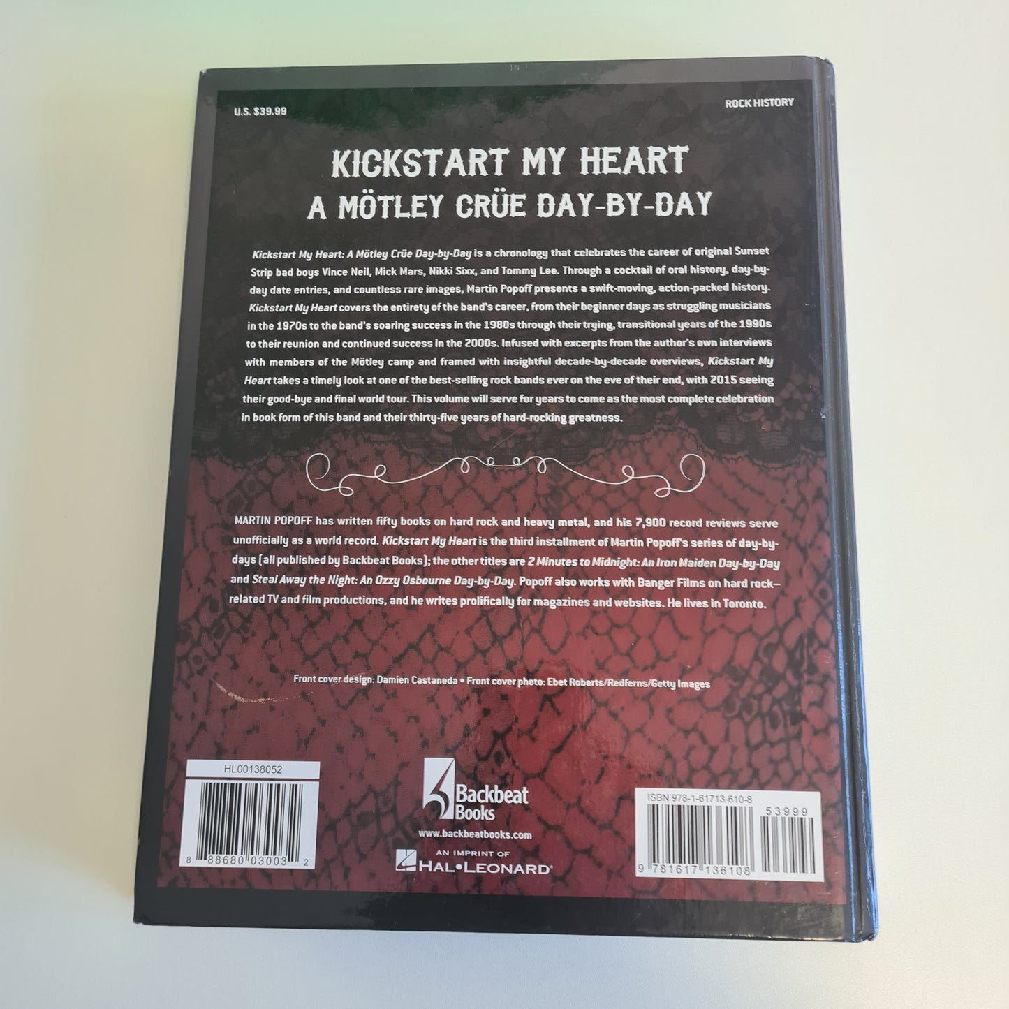 KICKSTART MY HEART - A MOTLEY CRUE DAY BY DAY - HARDCOVER BOOK - GLAM ROCK - Sound Hound Records