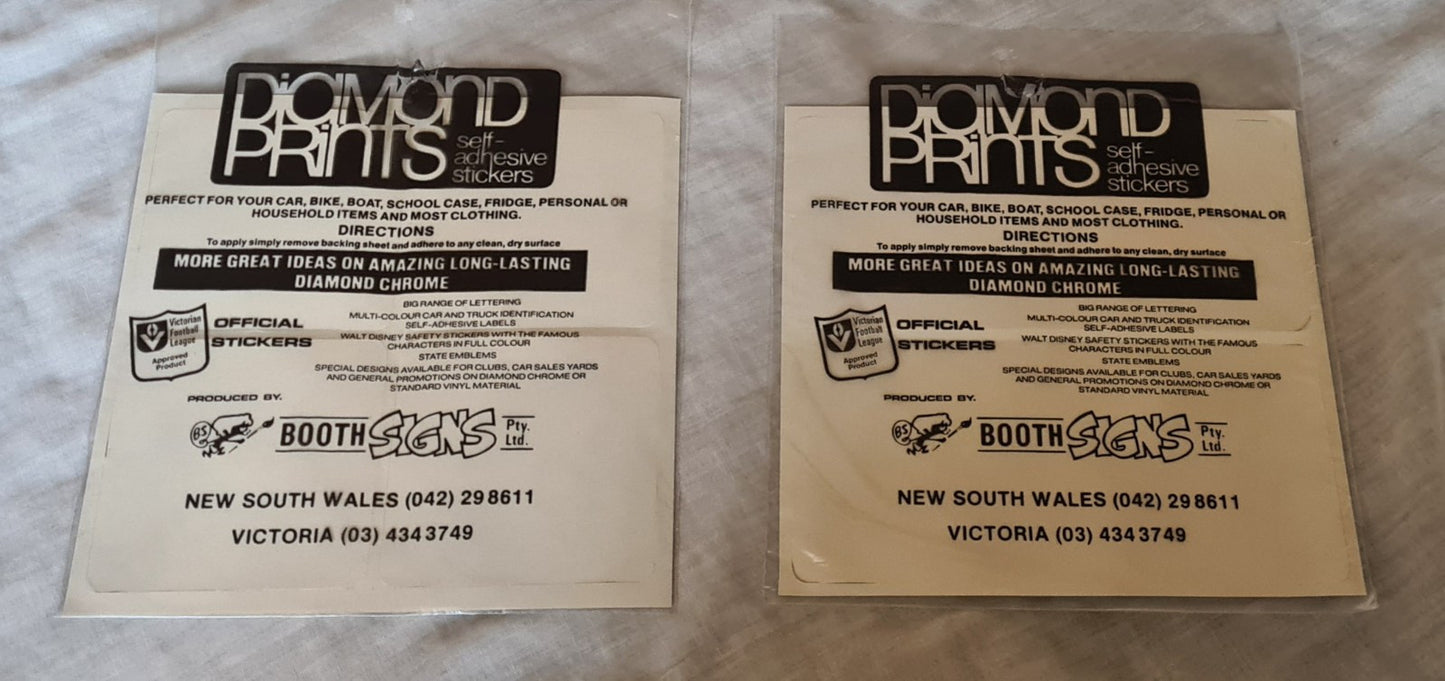 KISS AUCOIN MEMORABILIA 1980- x 2 Holographic RARE Diamond Print Stickers - Sound Hound Records
