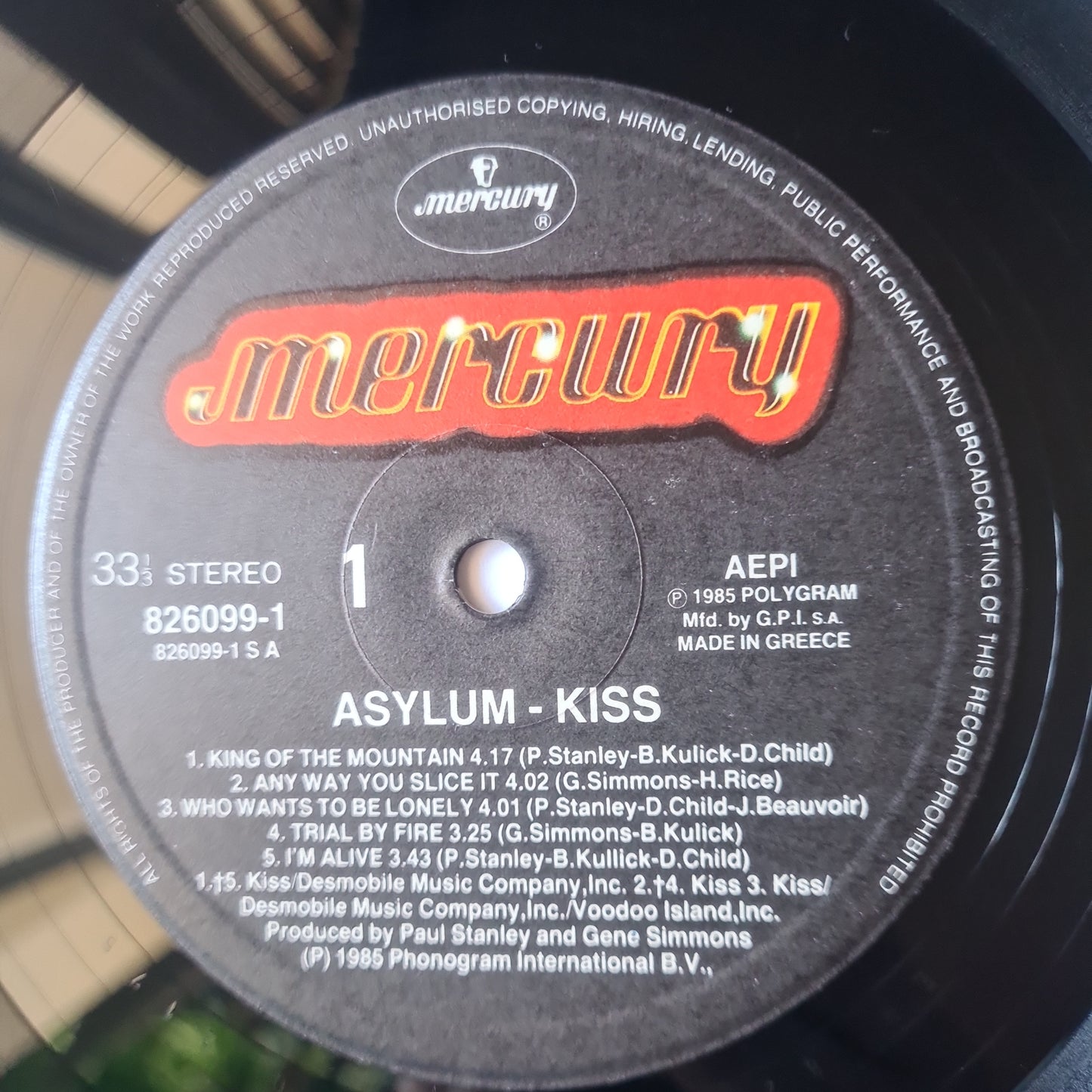 KISS – Asylum - 1985 (Greek Pressing) - Vinyl Record LP - Sound Hound Records