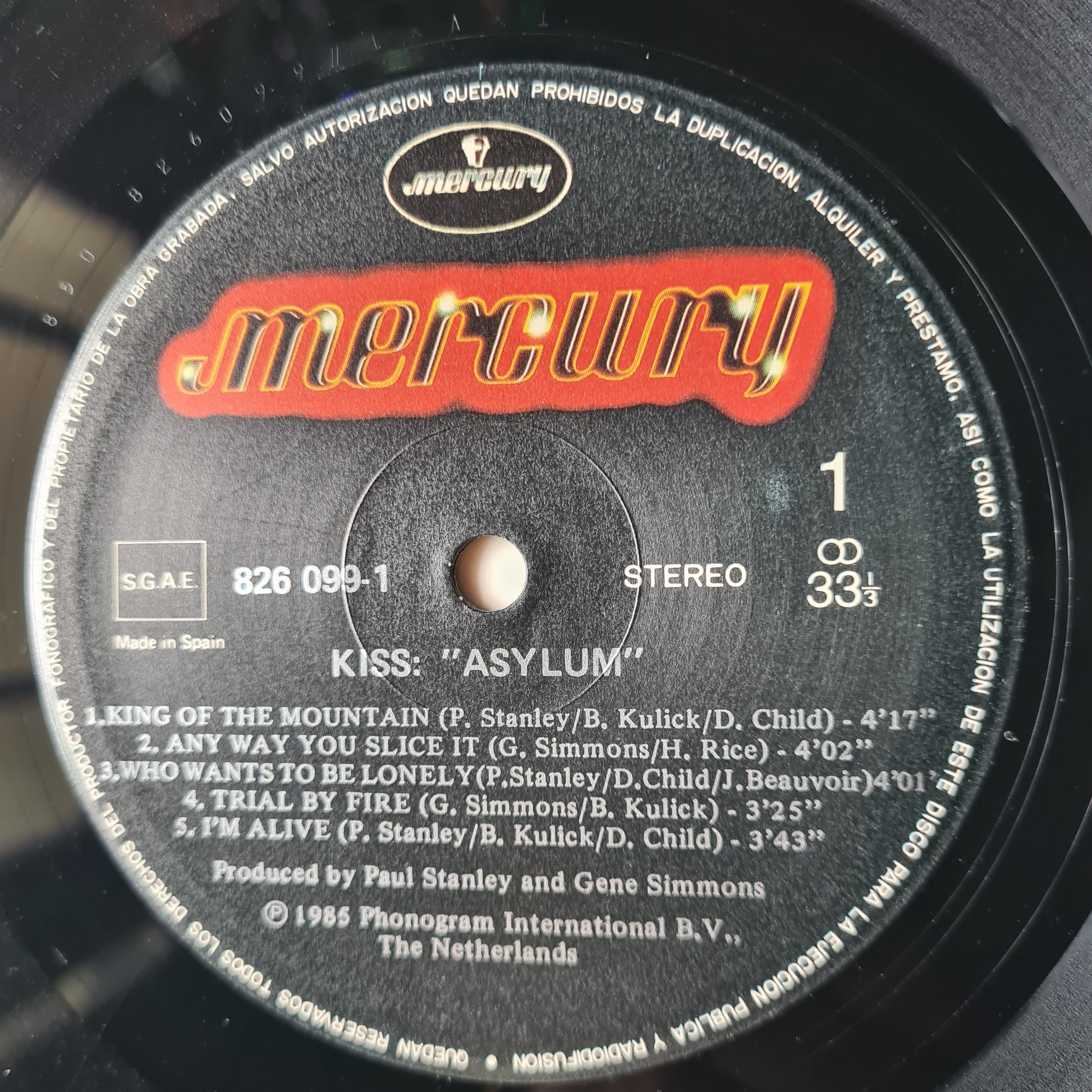 KISS – Asylum - 1985 (Spanish Pressing) - Vinyl Record LP - Sound Hound Records