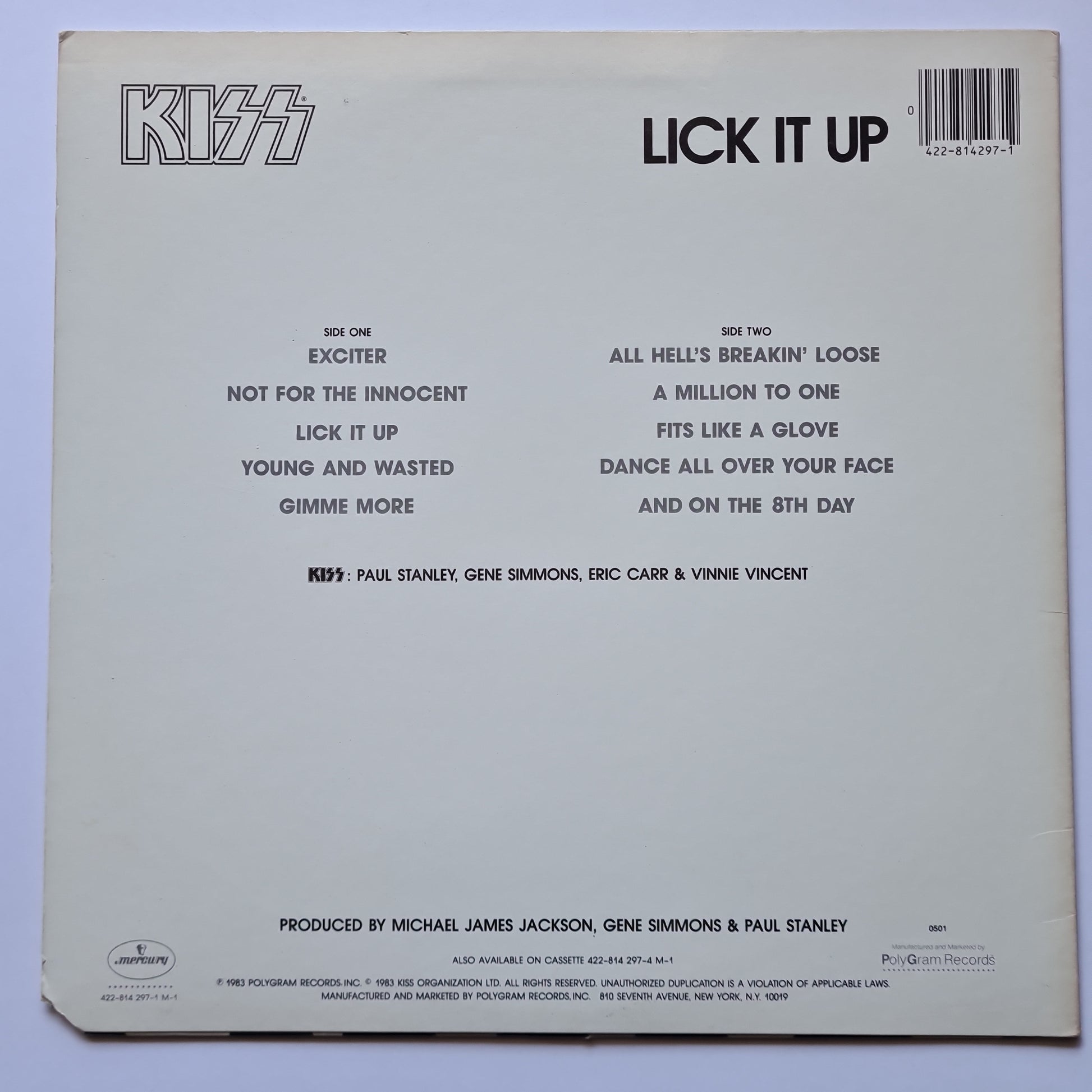 KISS – Lick It Up - 1983 USA pressing - Vinyl Record LP - Sound Hound Records