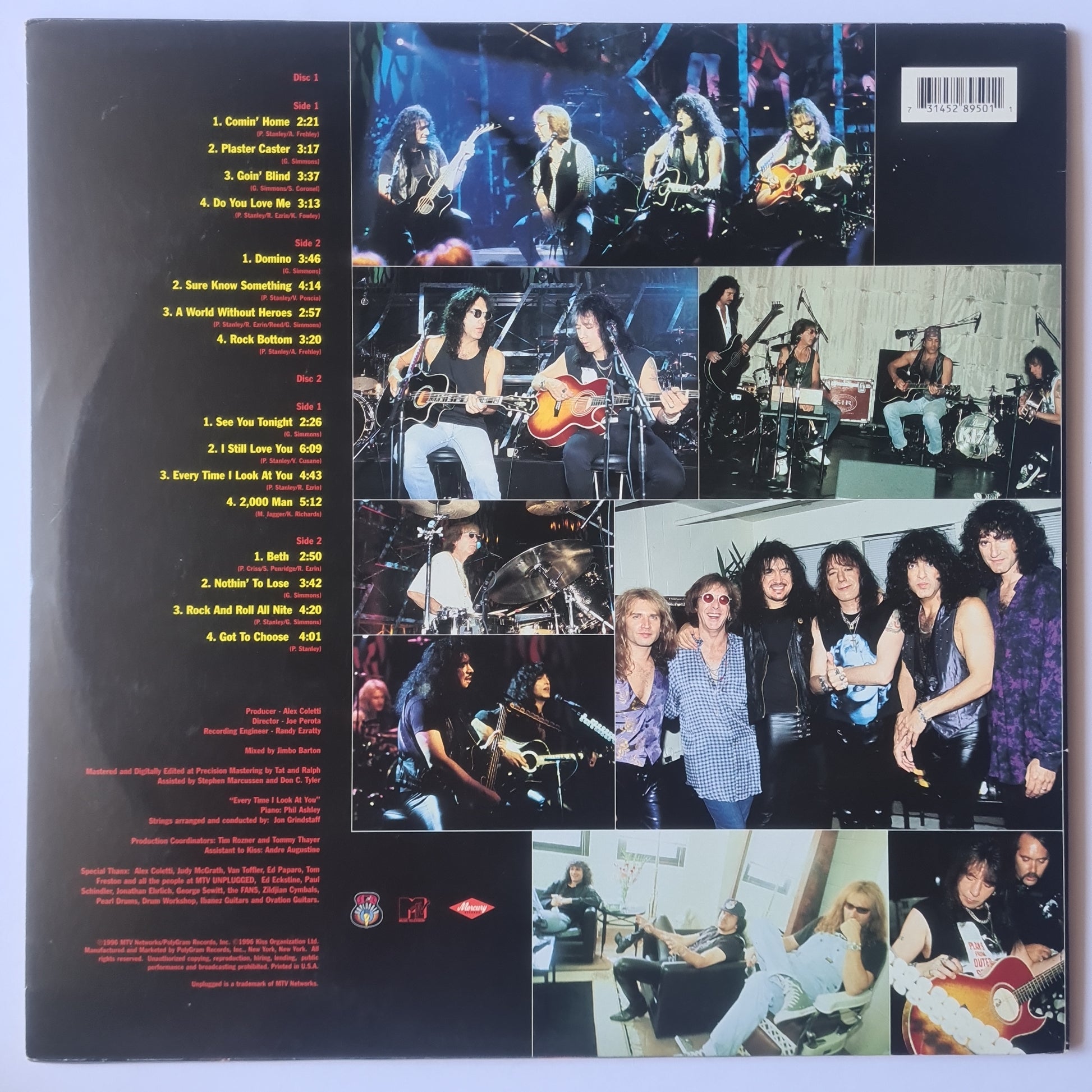 KISS – MTV Unplugged- 1996 (Original USA Pressing) - Vinyl Record 2LP - Sound Hound Records