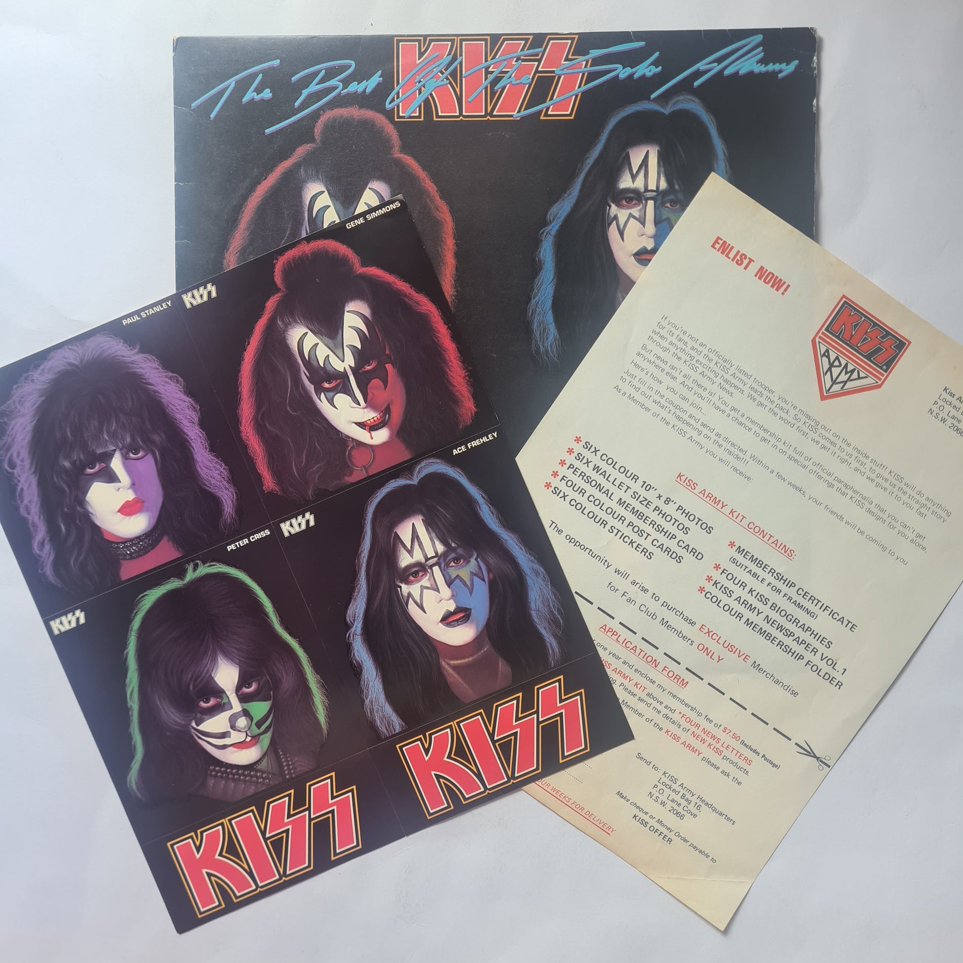 KISS – The Best Of The Solo Albums (with stickers and army form) - 1979 - Vinyl Record LP - Sound Hound Records