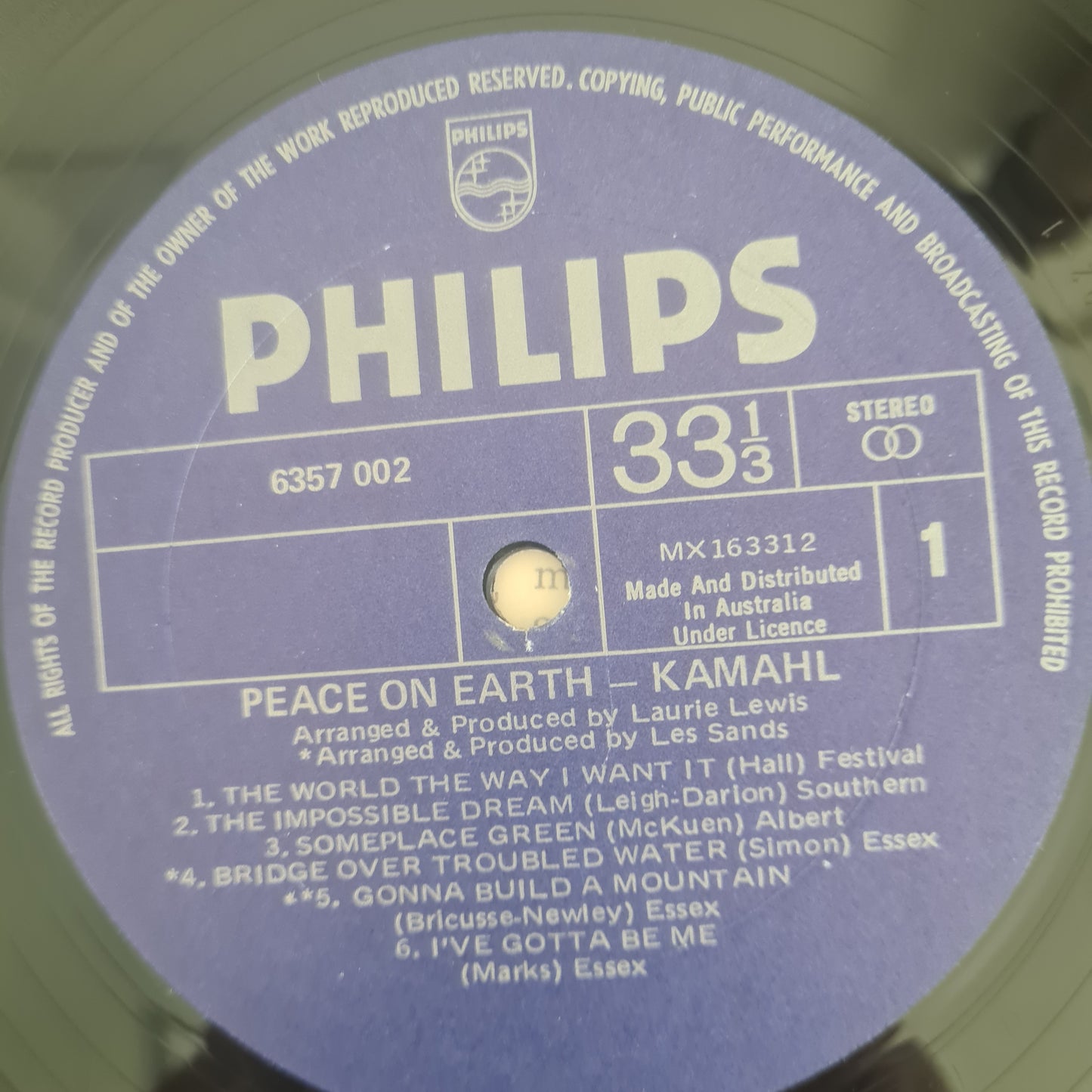 Kamahl – Peace On Earth (Xmas Album) - 1970 (1971 Australian reissue) - Vinyl Record LP - Sound Hound Records