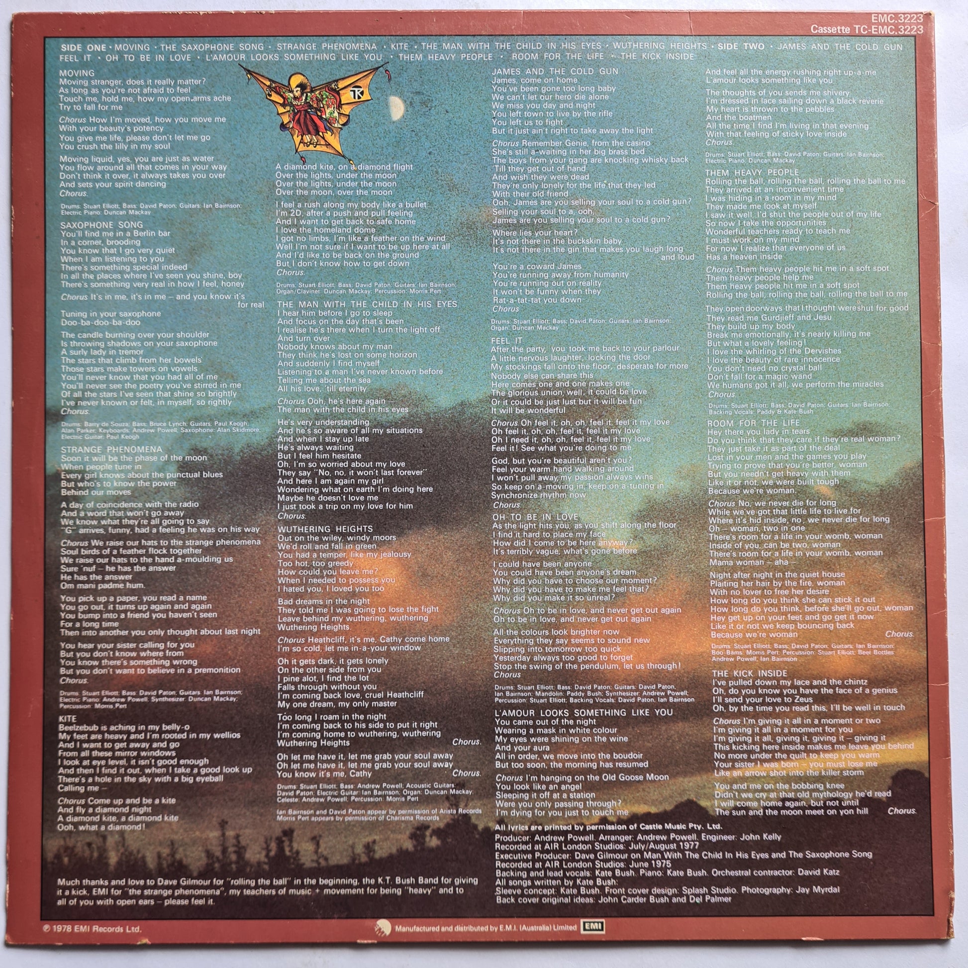 Kate Bush – Kick Inside - 1978 (Australian Pressing) - Vinyl Record LP - Sound Hound Records