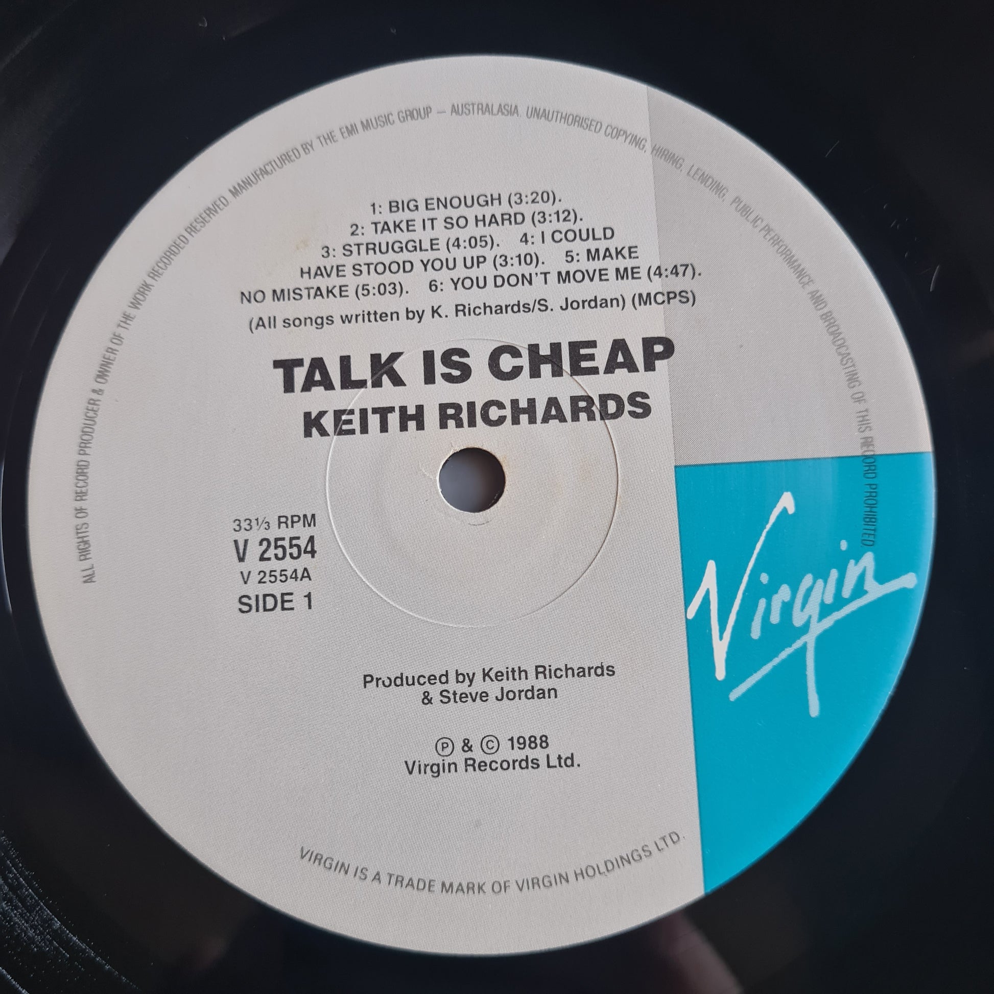 Keith Richards (Rolling Stones) – Talk Is Cheap - 1988 - Vinyl Record LP (near mint) - Sound Hound Records