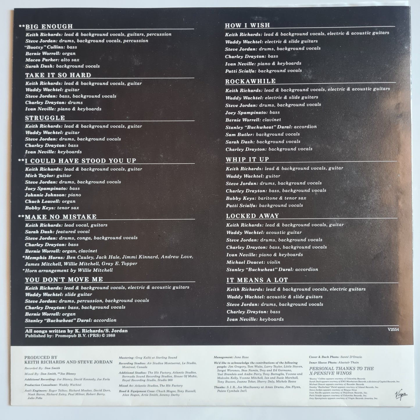 Keith Richards (Rolling Stones) – Talk Is Cheap - 1988 - Vinyl Record LP (near mint) - Sound Hound Records