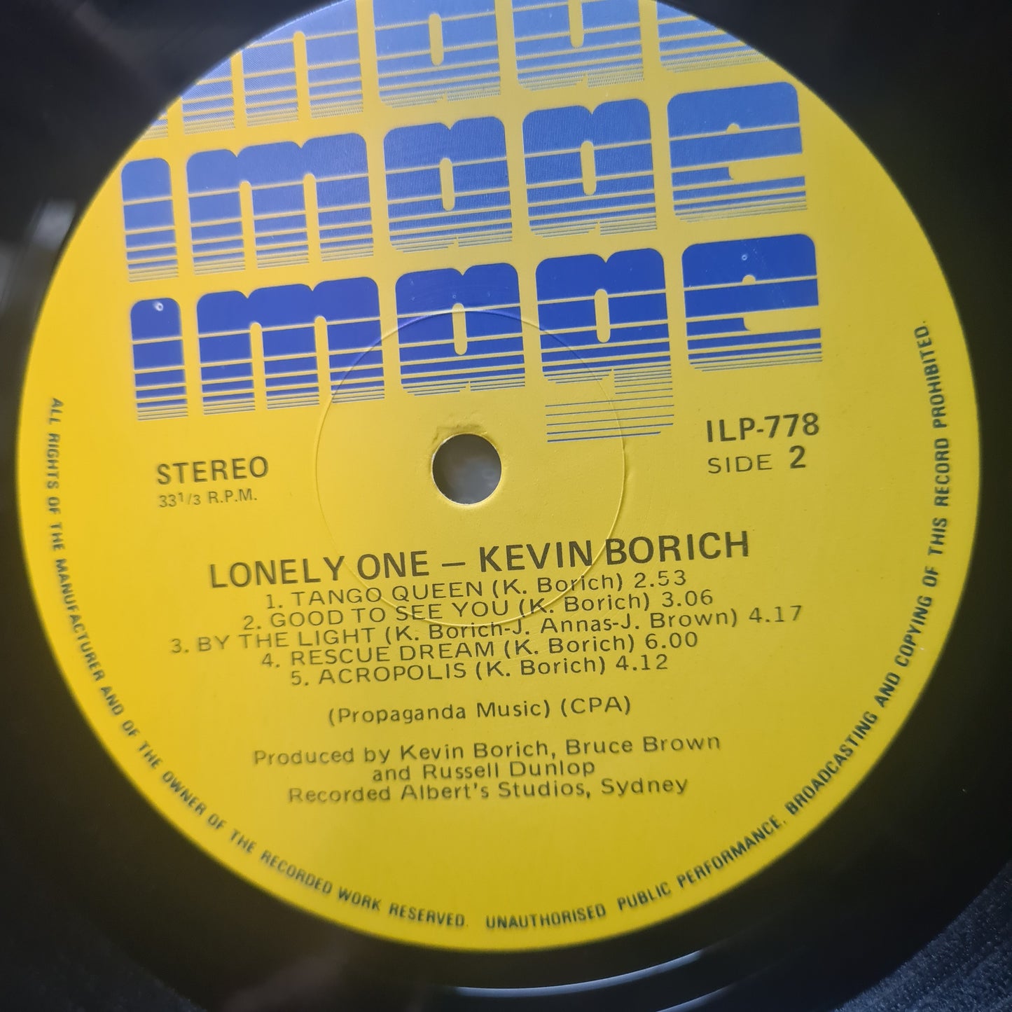 Kevin Borich – Lonely One - 1977 - Vinyl Record LP - Sound Hound Records