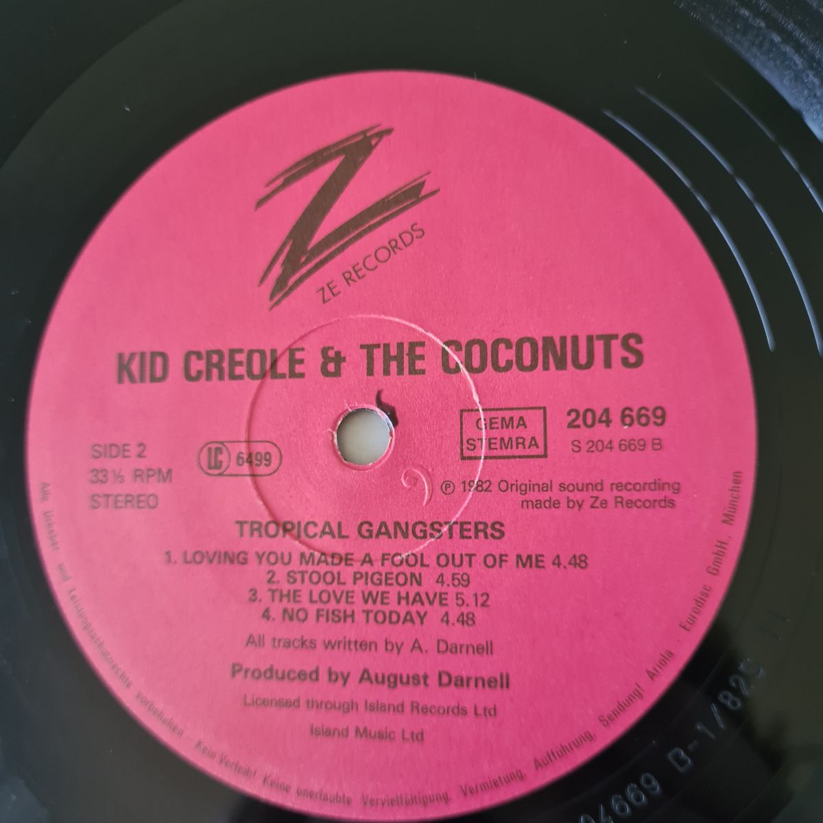 Kid Creole & The Coconuts – Tropical Gangsters - 1982 - Vinyl Record LP