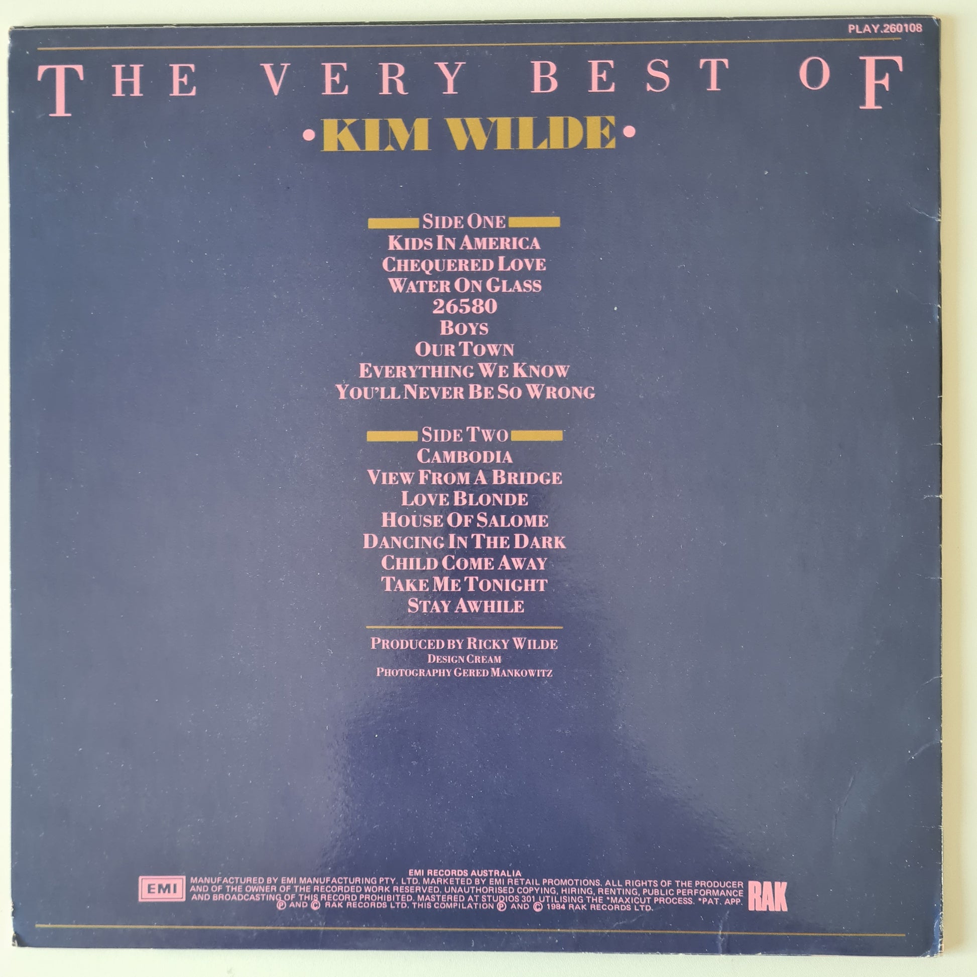Kim Wilde – The Very Best Of Kim Wilde- 1984 - Vinyl Record LP (near mint) - Sound Hound Records