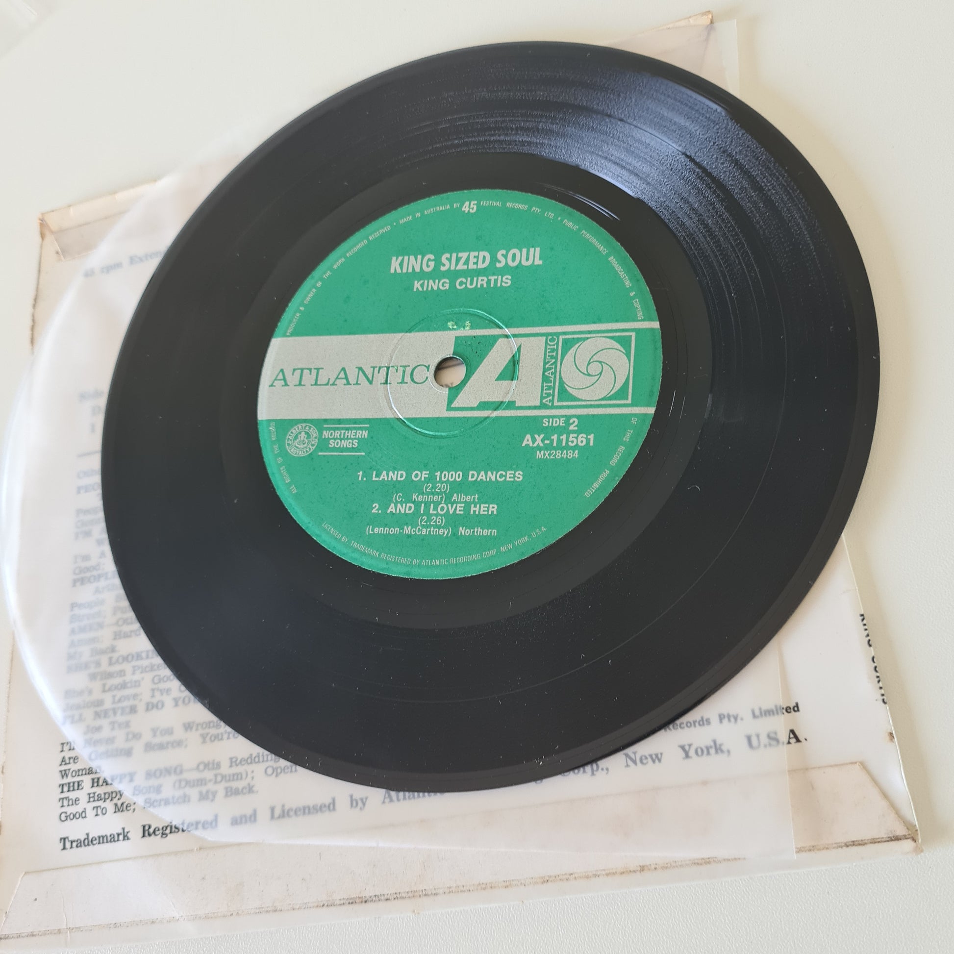 King Curtis – King Sized Soul - 1969 - Vinyl Record 7" EP 45 - Sound Hound Records