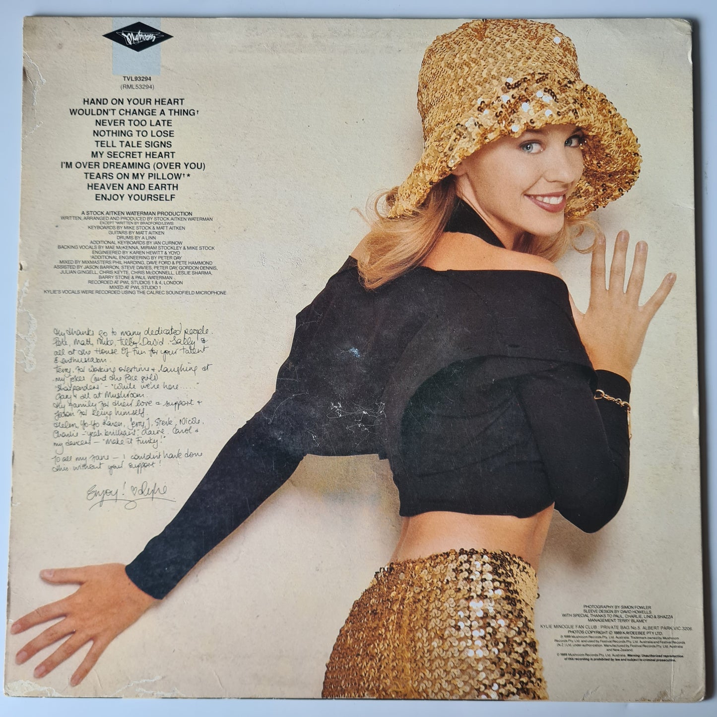 Kylie Minogue – Enjoy Yourself - 1989 - Vinyl Record LP - Sound Hound Records