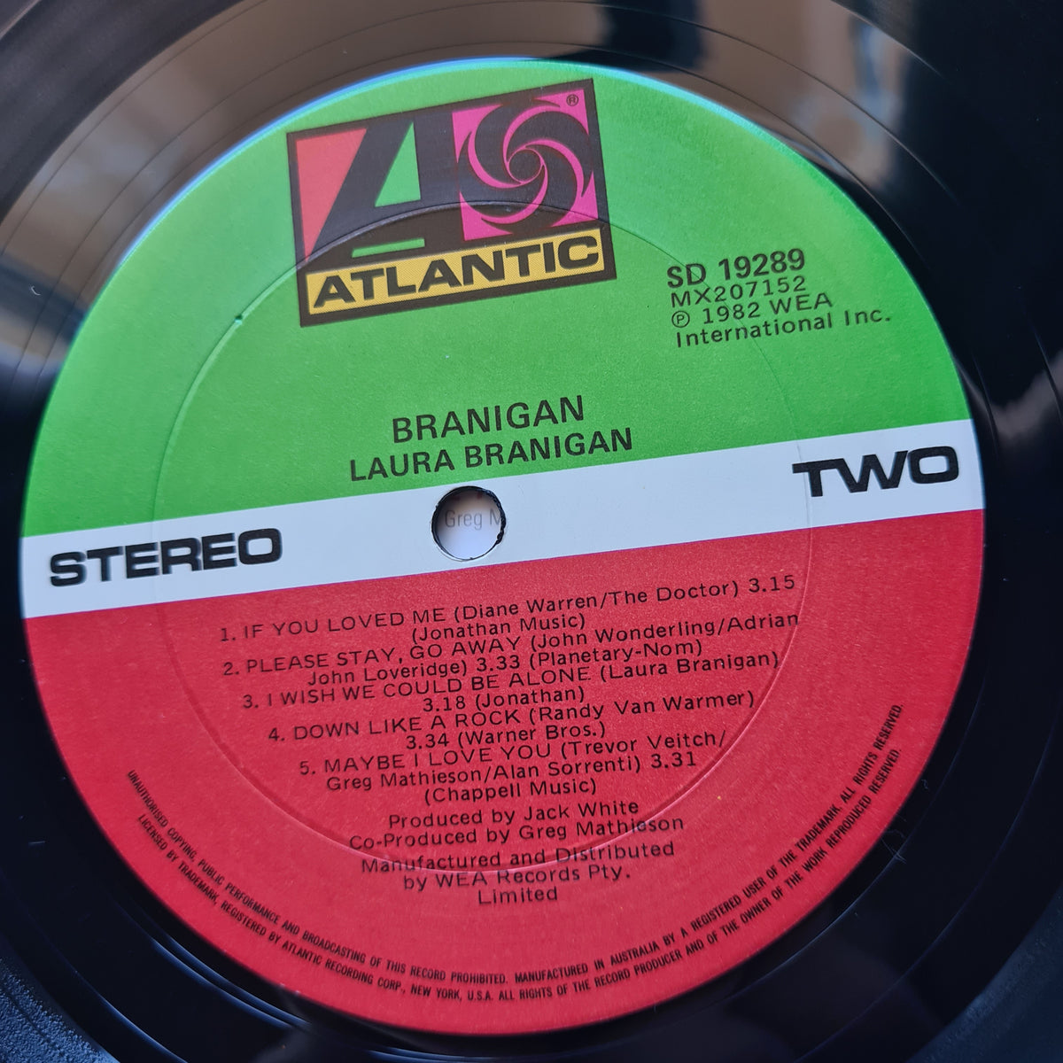 Laura Branigan – Branigan - 1982 - Vinyl Record LP - Sound Hound Records