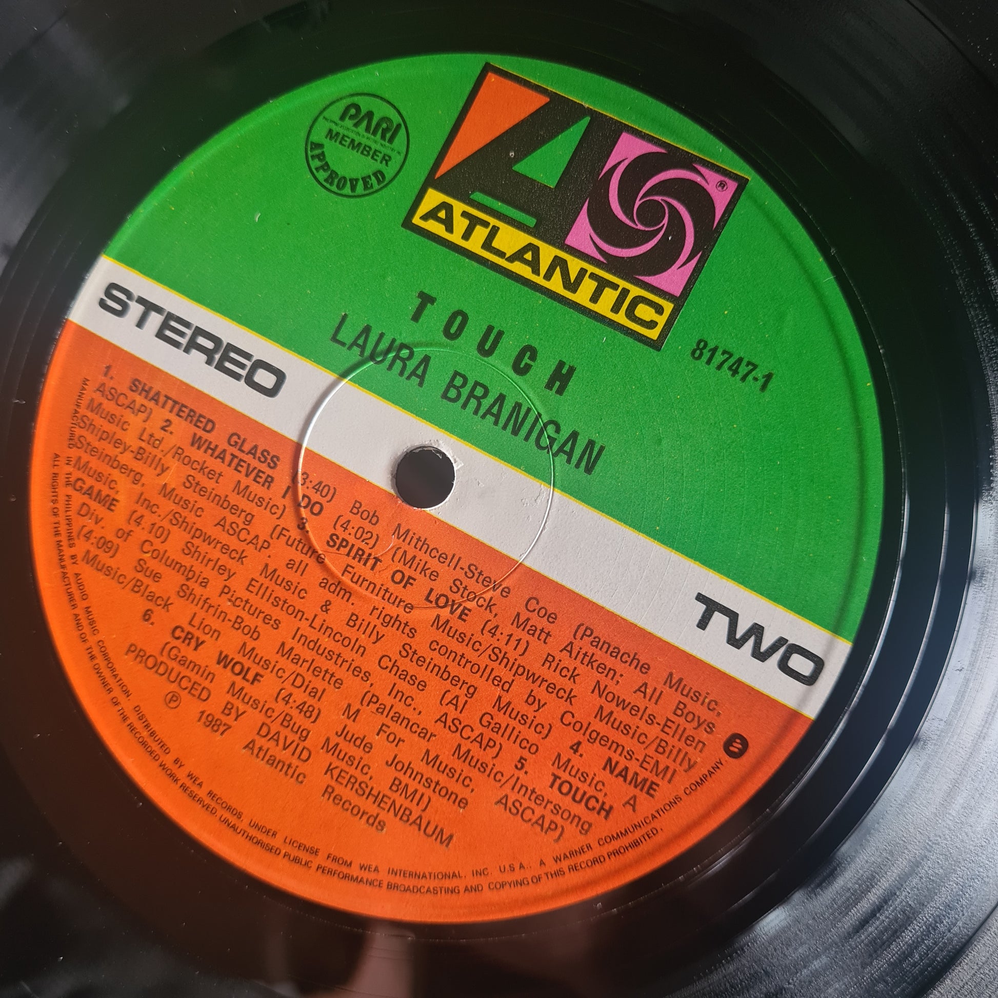 Laura Branigan – Touch - 1987 - Vinyl Record LP - Sound Hound Records