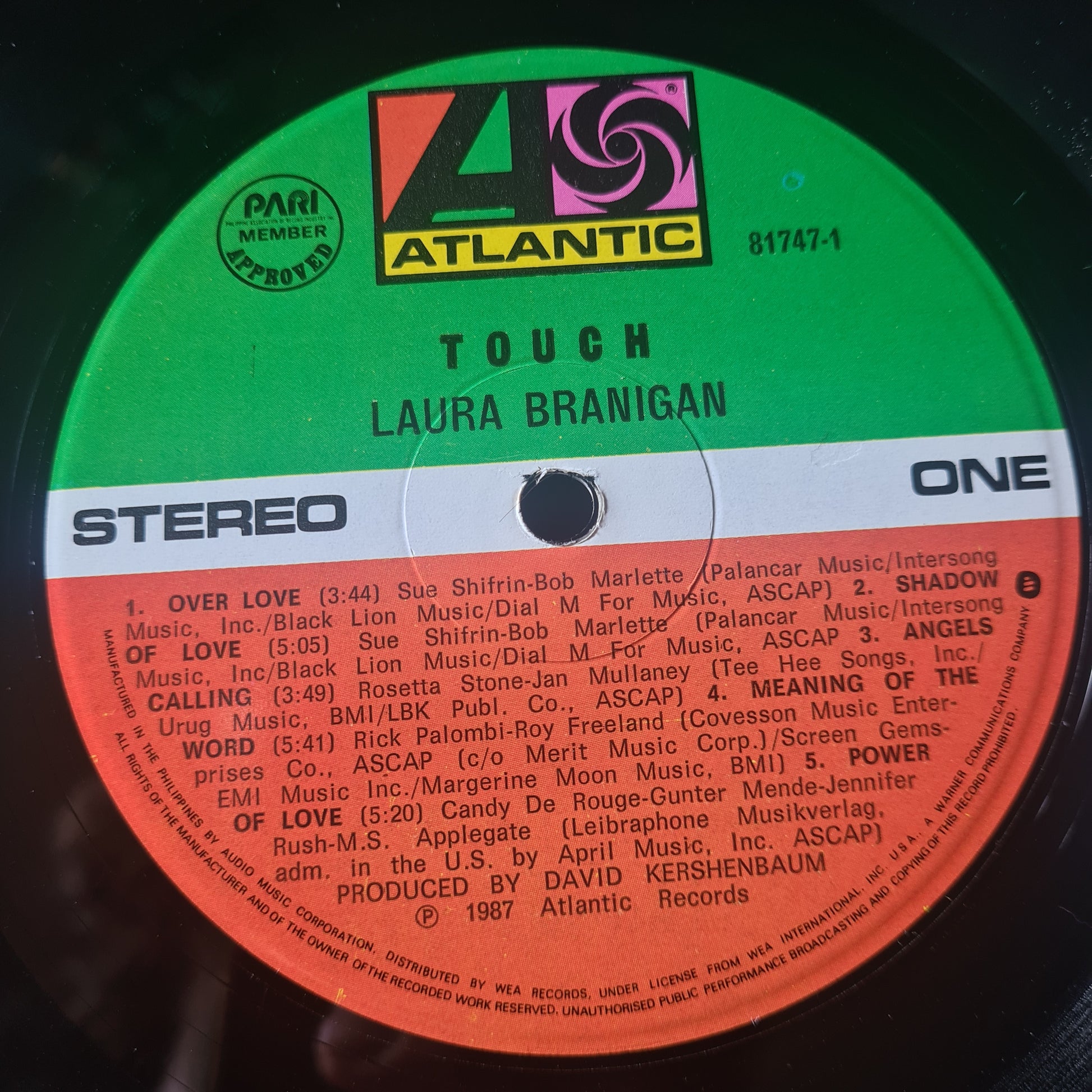 Laura Branigan – Touch - 1987 - Vinyl Record LP - Sound Hound Records