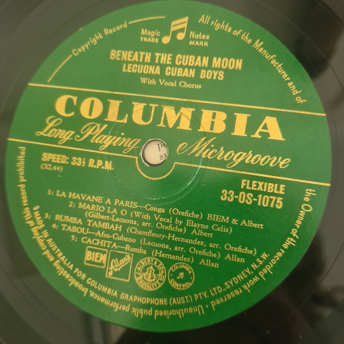 Lecuona Cuban Boys – Beneath The Cuban Moon - 1955 - Vinyl Record LP 10" MONO
