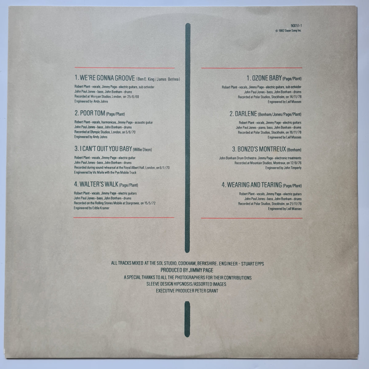 Led Zeppelin – Coda - 1982 - Vinyl Record LP - Sound Hound Records