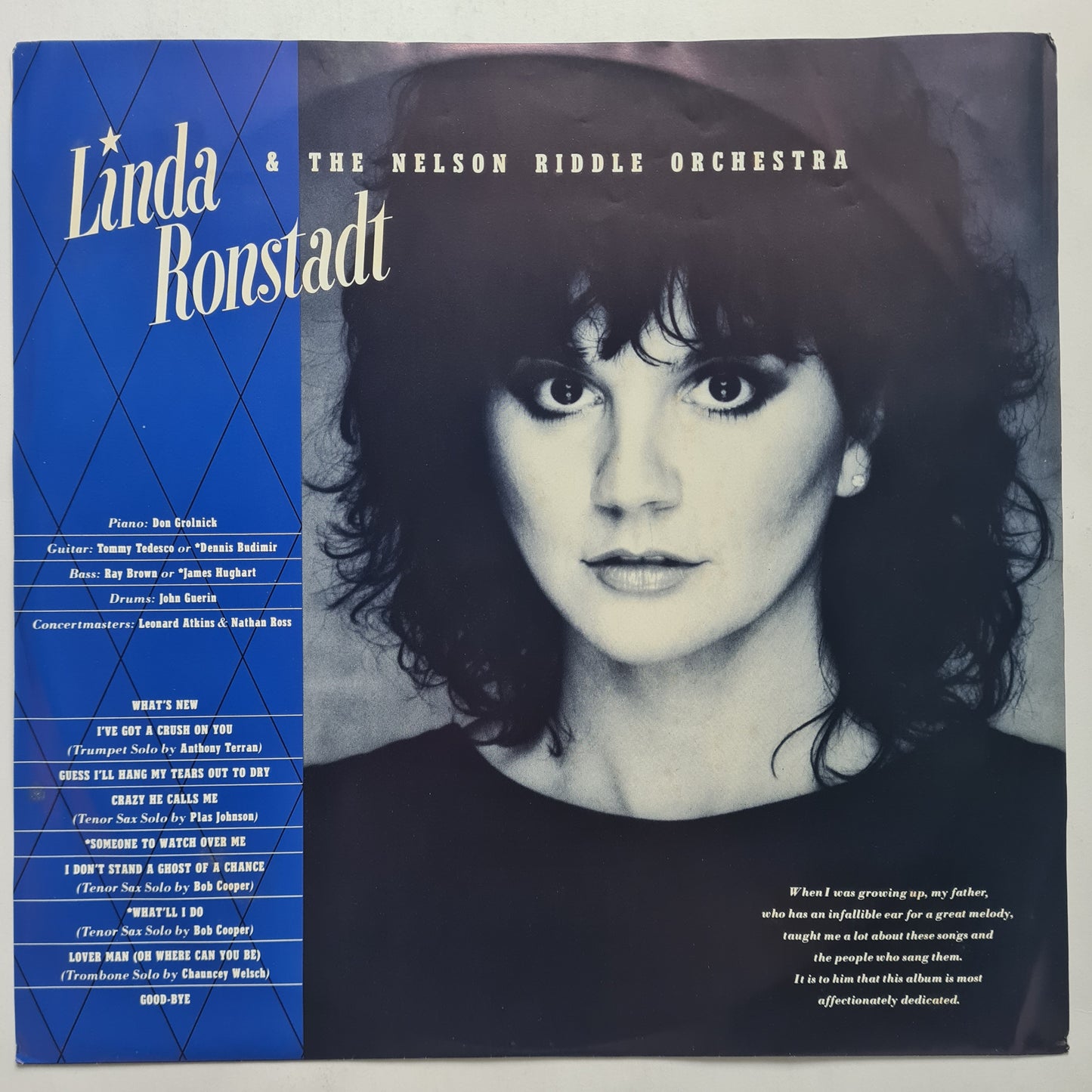 Linda Ronstadt With Nelson Riddle & His Orchestra* - What's New - 1983 - Vinyl Record (Copy) - Sound Hound Records