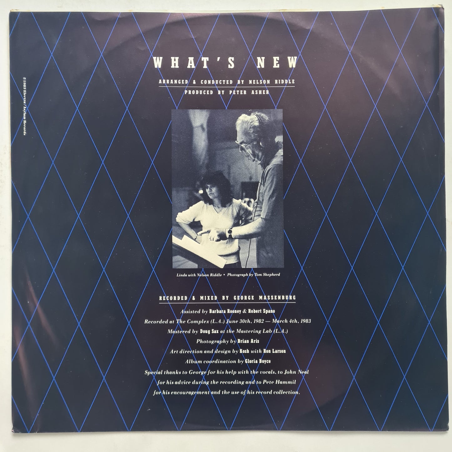Linda Ronstadt With Nelson Riddle & His Orchestra* - What's New - 1983 - Vinyl Record (Copy) - Sound Hound Records