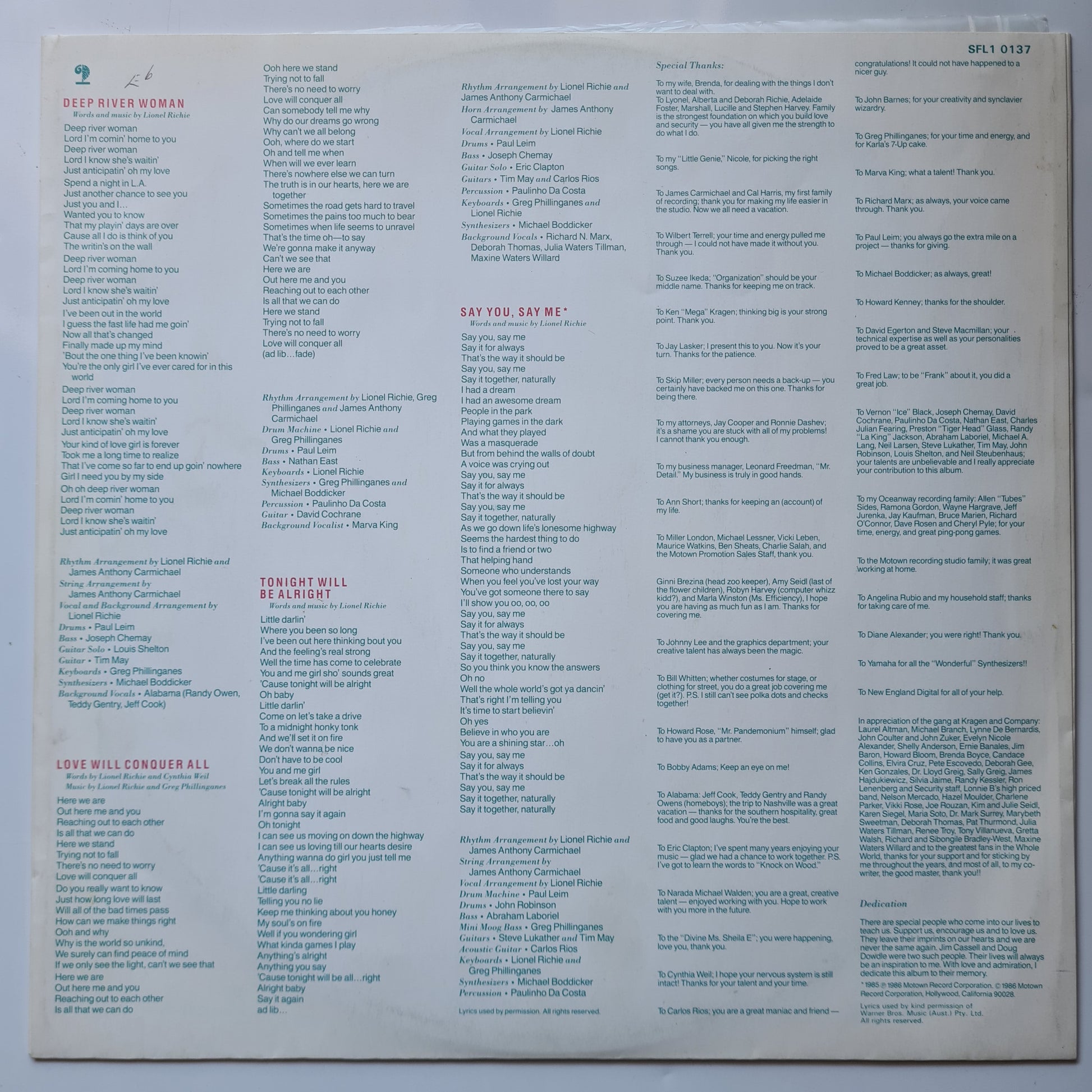 Lionel Richie – Dancing On The Ceiling - 1986 (Gatefold) - Vinyl Record LP - Sound Hound Records