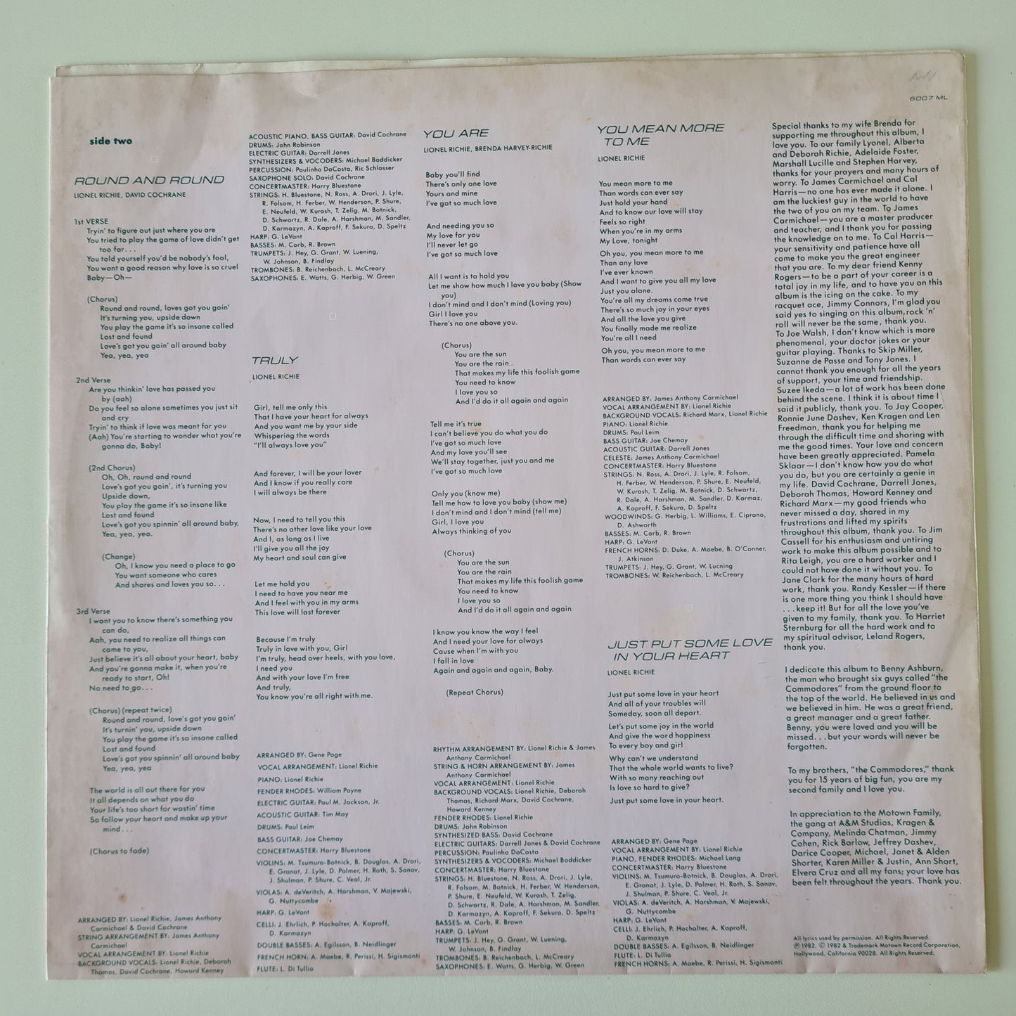 Lionel Richie – Lionel Richie - 1982 (Gatefold) - Vinyl Record LP - Sound Hound Records
