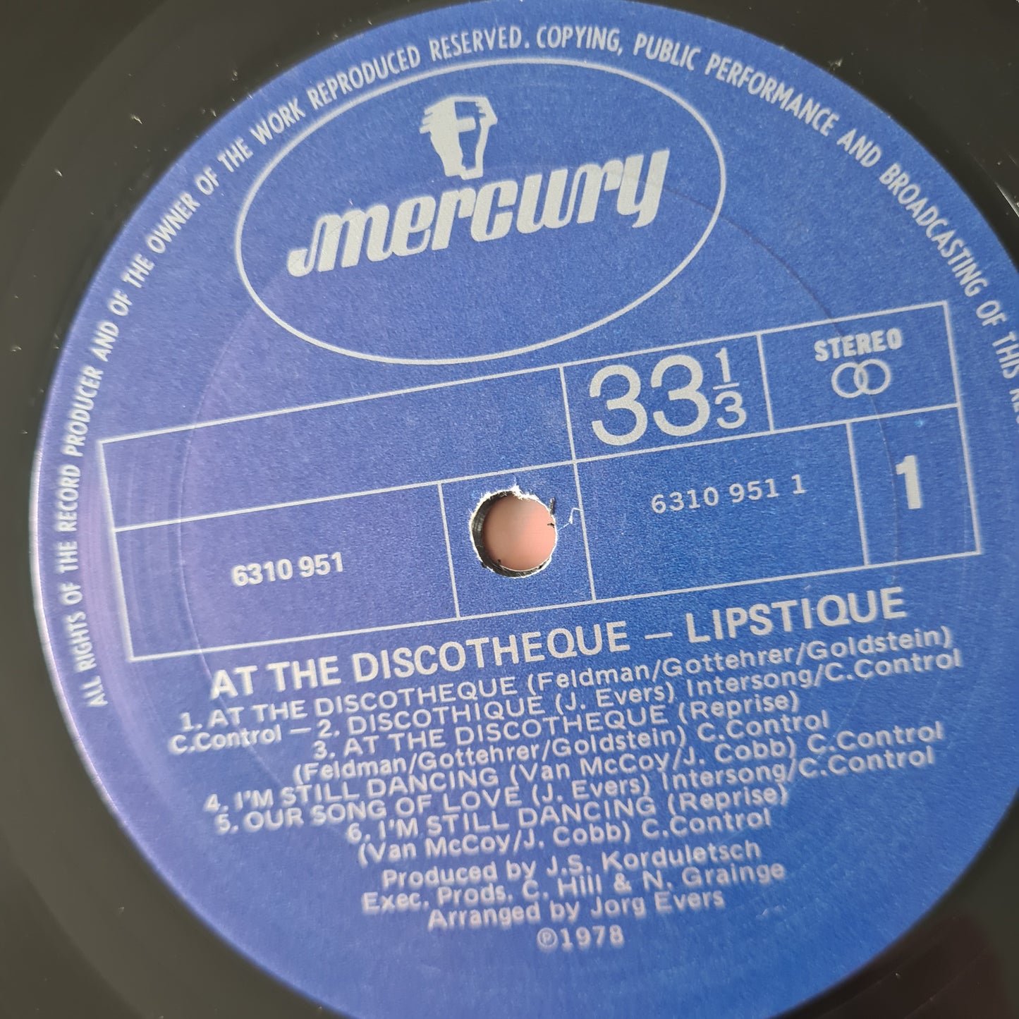 Lipstique – At The Discotheque - 1978 - Vinyl Record LP (Excellent) - Sound Hound Records
