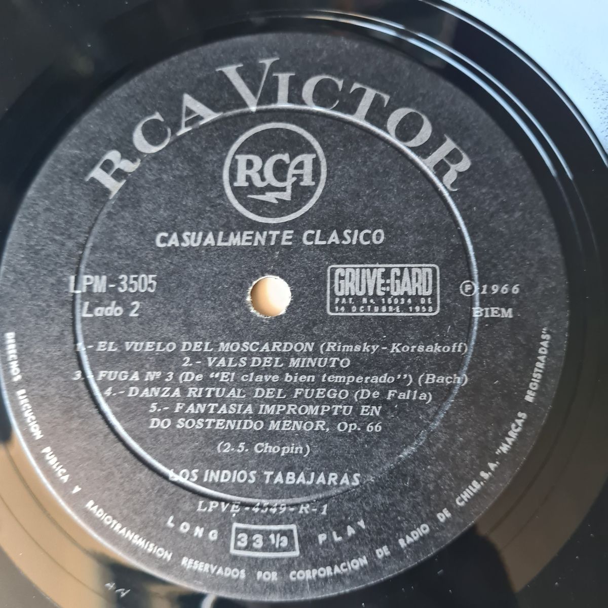 Los Indios Tabajaras – Casualmente Clasico - 1966 (MONO Chile Pressing) - Vinyl Record LP 🇧🇷