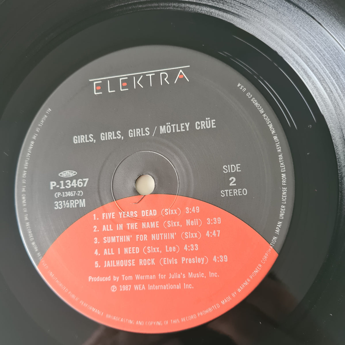 Mötley Crüe – Girls, Girls, Girls - 1987 (Japanese Pressing) - Vinyl Record LP (near mint) - Sound Hound Records