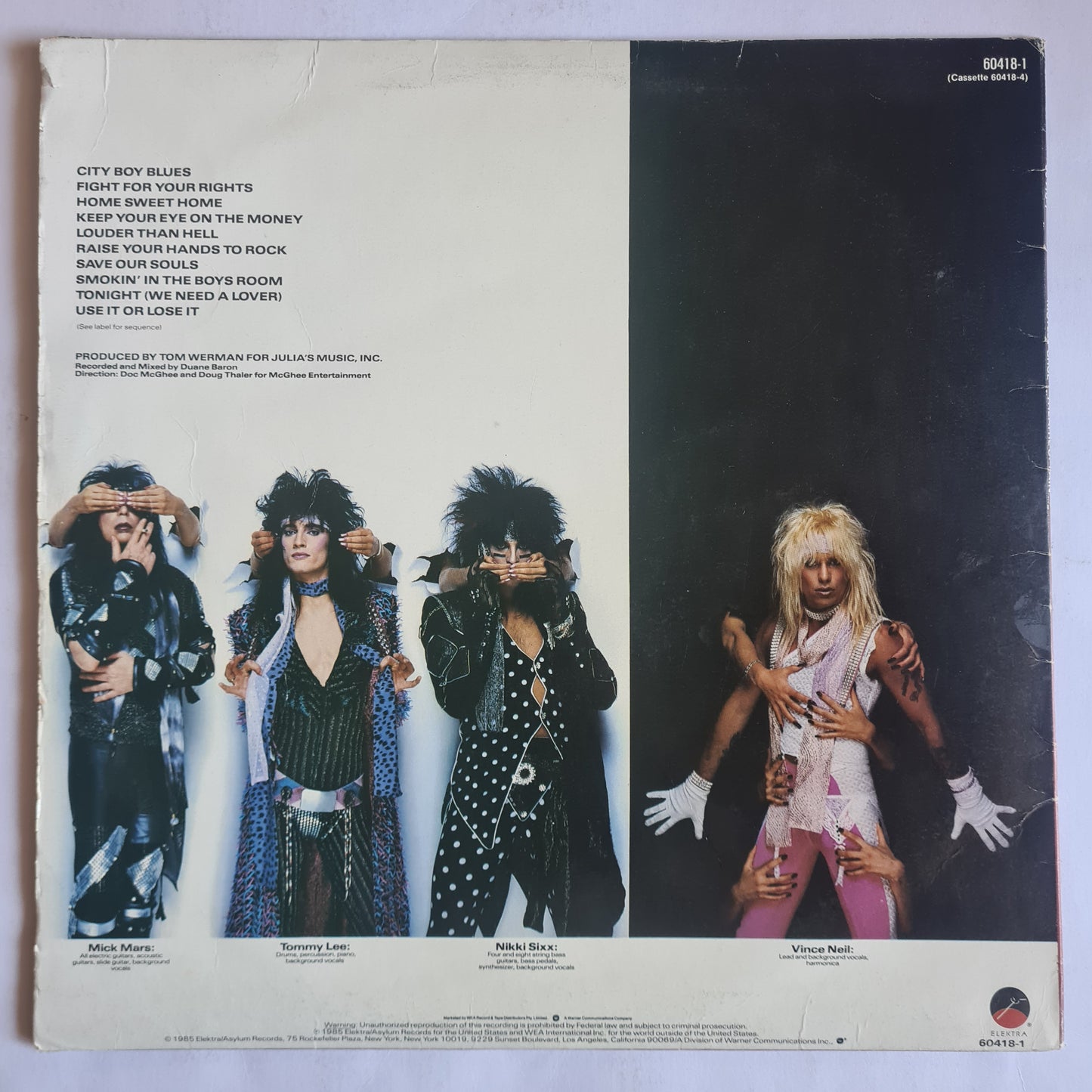 Mötley Crüe – Theatre Of Pain - 1985 (Australian Pressing) - Vinyl Record LP - Sound Hound Records