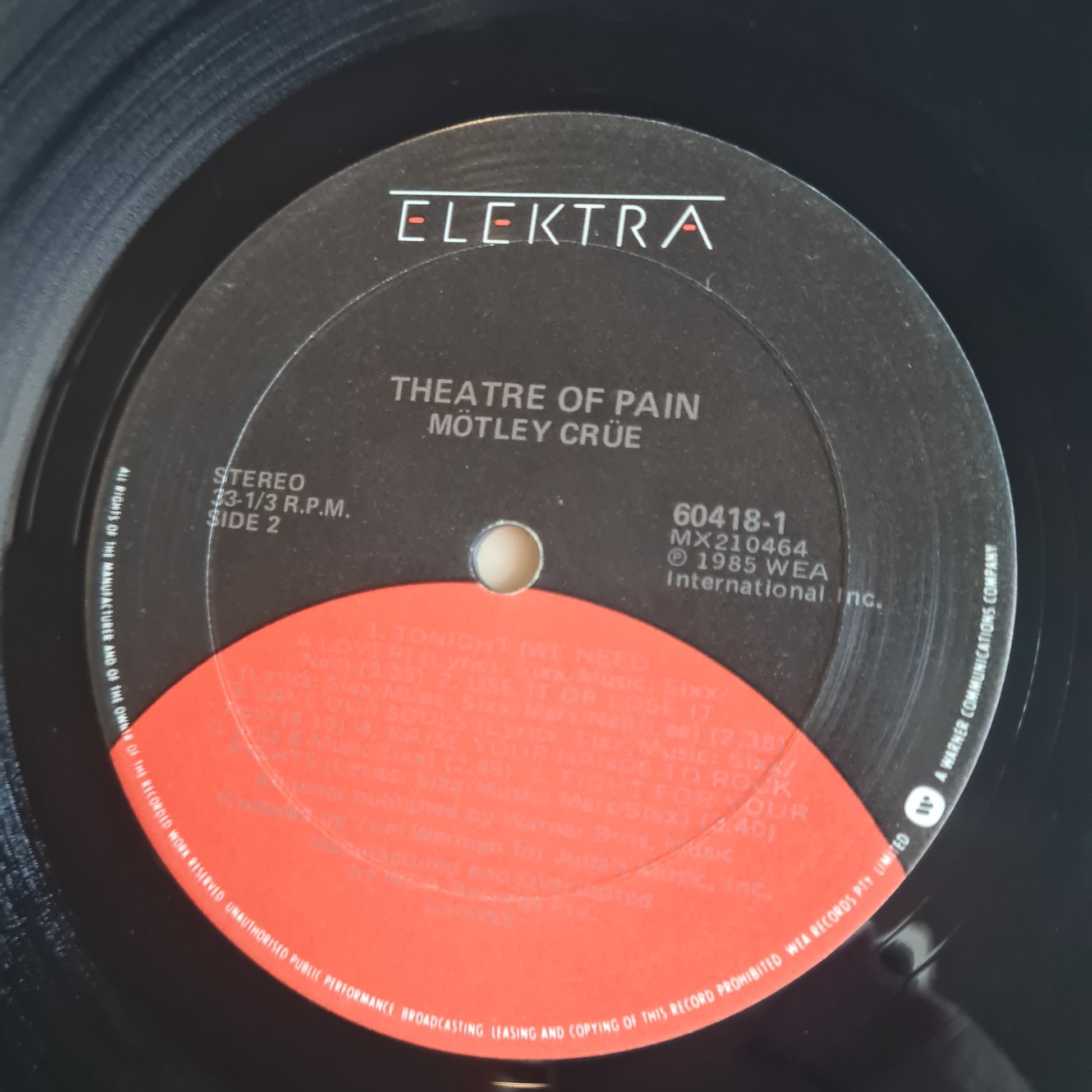 Mötley Crüe – Theatre Of Pain - 1985 (Australian Pressing) - Vinyl Record LP - Sound Hound Records